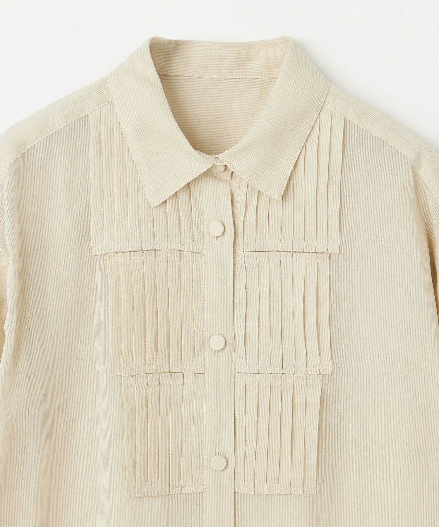 【L'EQUIPE】オーガニックコットンシアーストライプブラウス 詳細画像 アイボリー 10