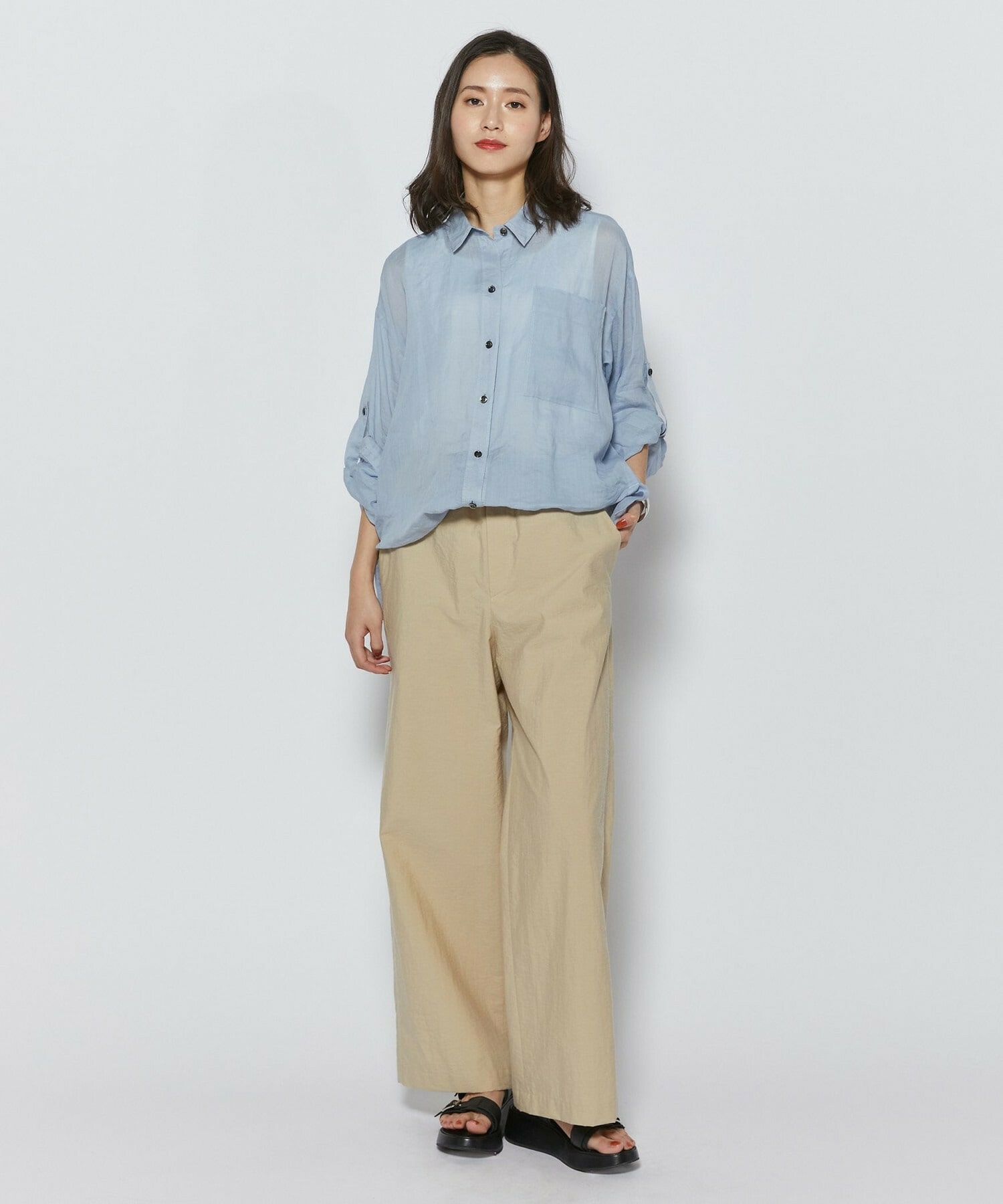 【L'EQUIPE】エアリーラミーシャツ 詳細画像 グレイッシュブルー 10