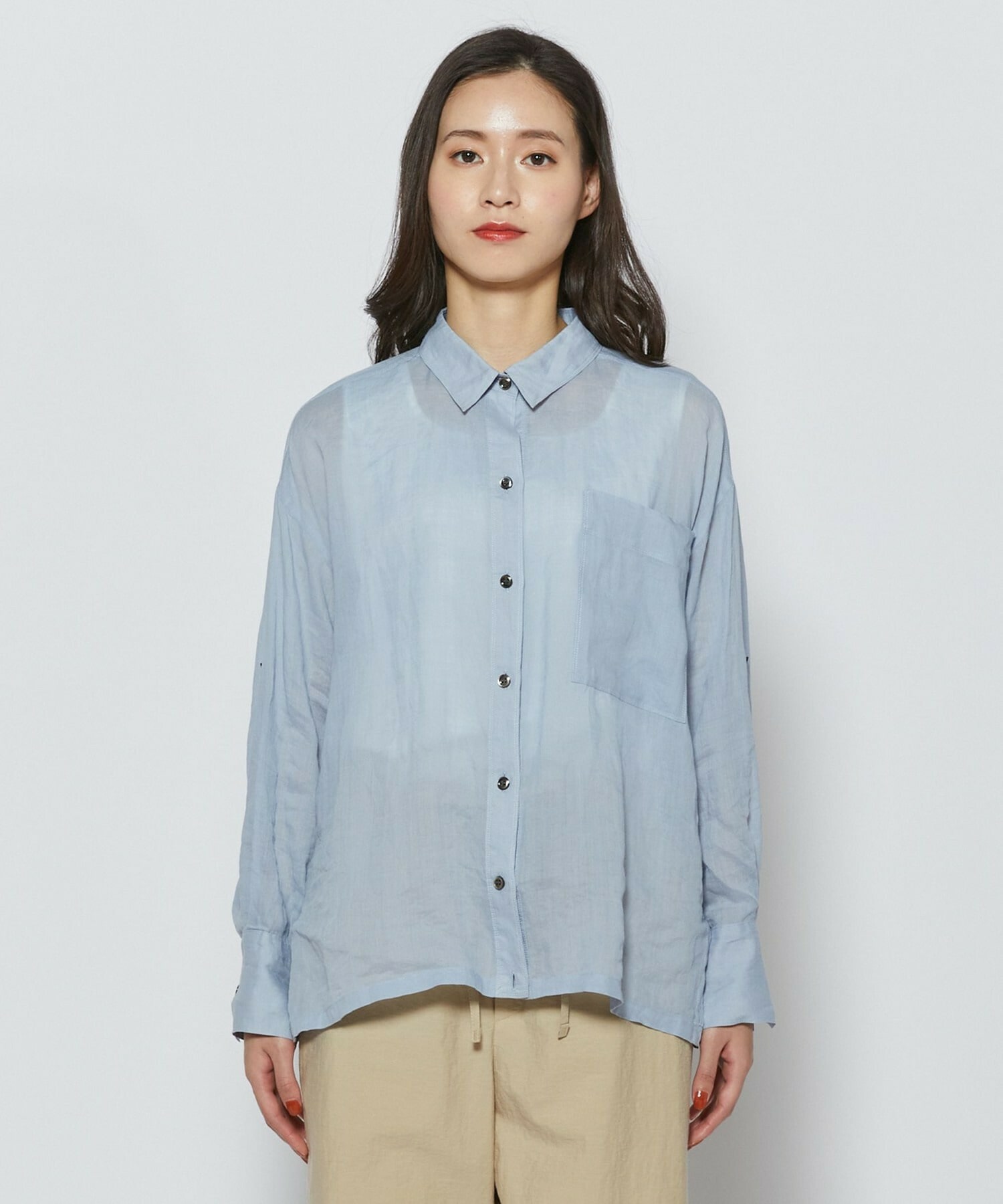 【L'EQUIPE】エアリーラミーシャツ 詳細画像 グレイッシュブルー 11