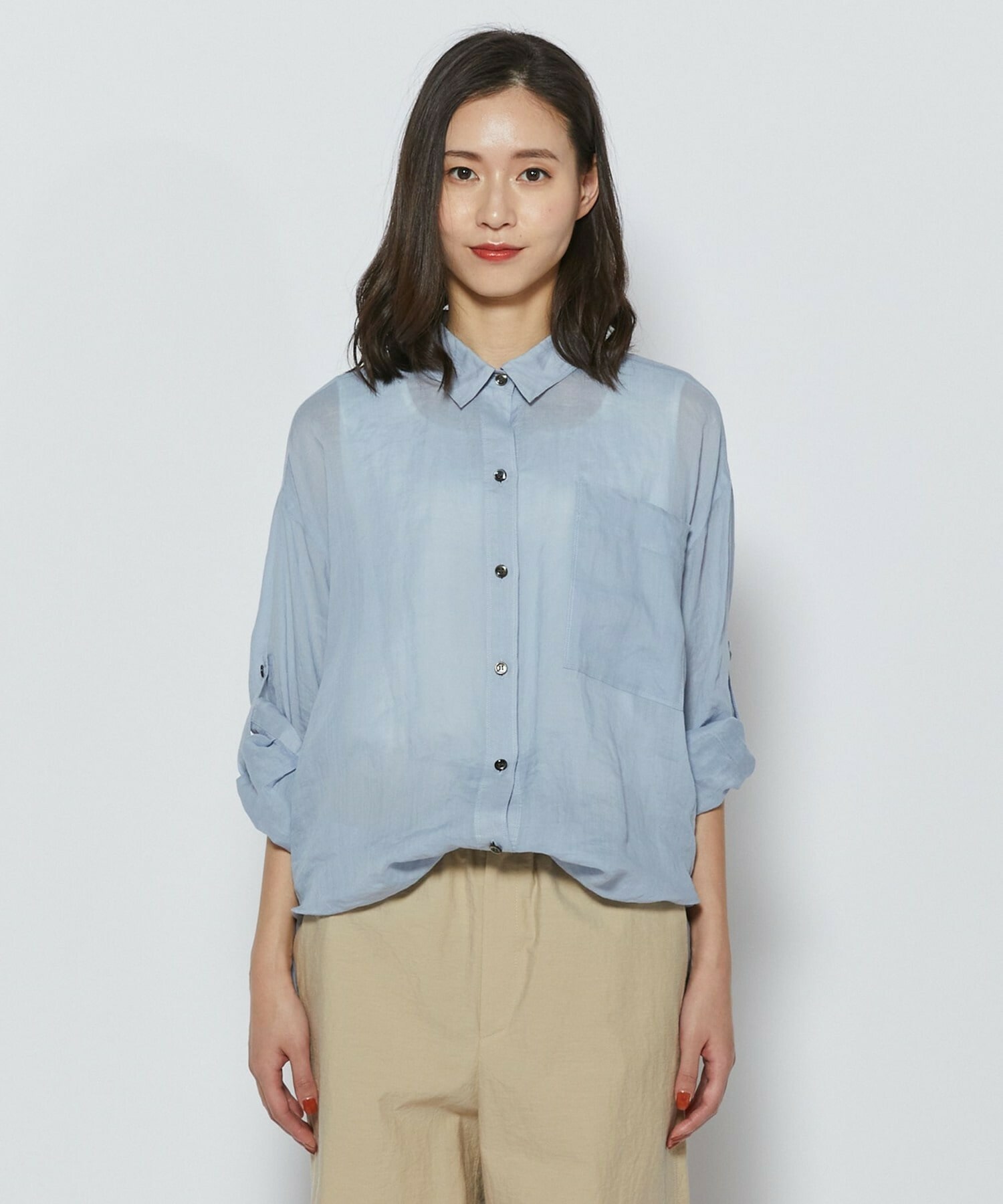 【L'EQUIPE】エアリーラミーシャツ 詳細画像 グレイッシュブルー 14