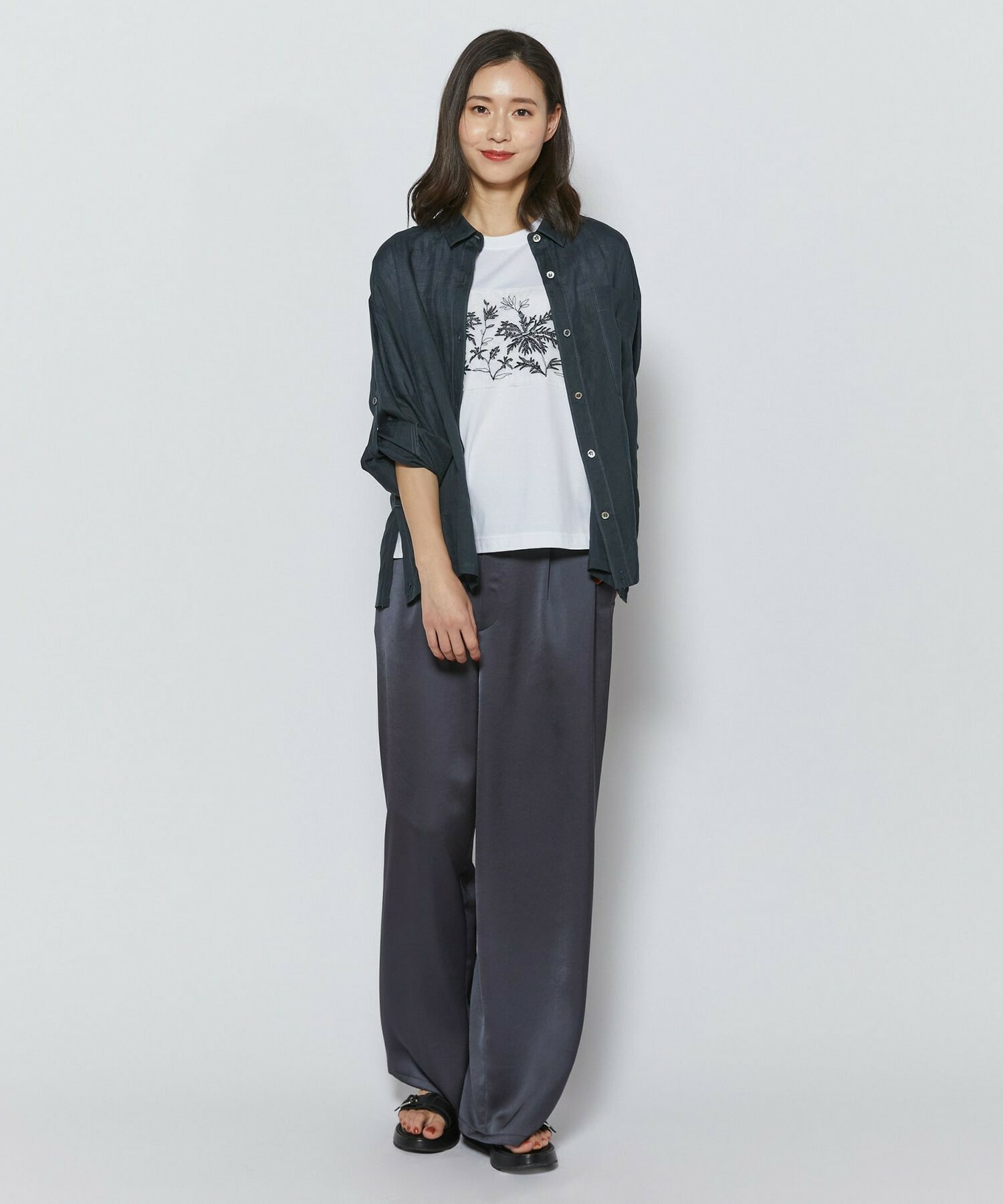 【L'EQUIPE】エアリーラミーシャツ 詳細画像 グレイッシュブルー 5