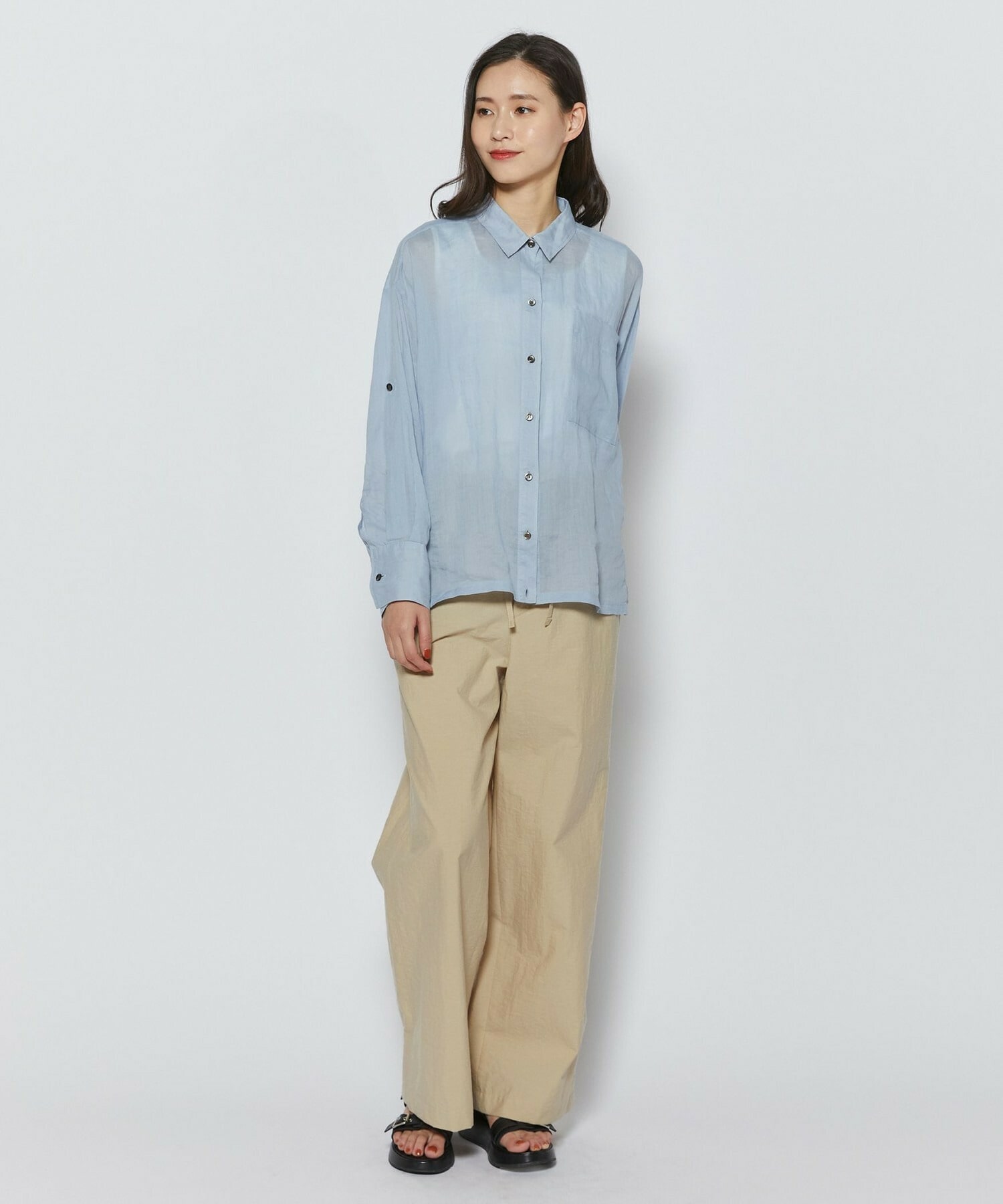 【L'EQUIPE】エアリーラミーシャツ 詳細画像 グレイッシュブルー 6