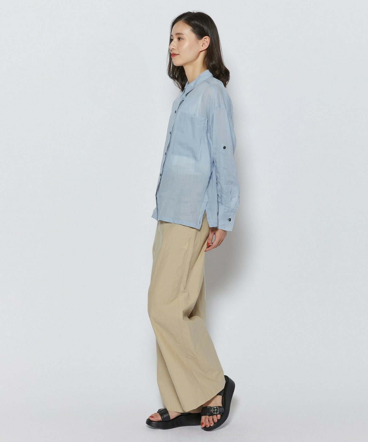 【L'EQUIPE】エアリーラミーシャツ 詳細画像 グレイッシュブルー 7