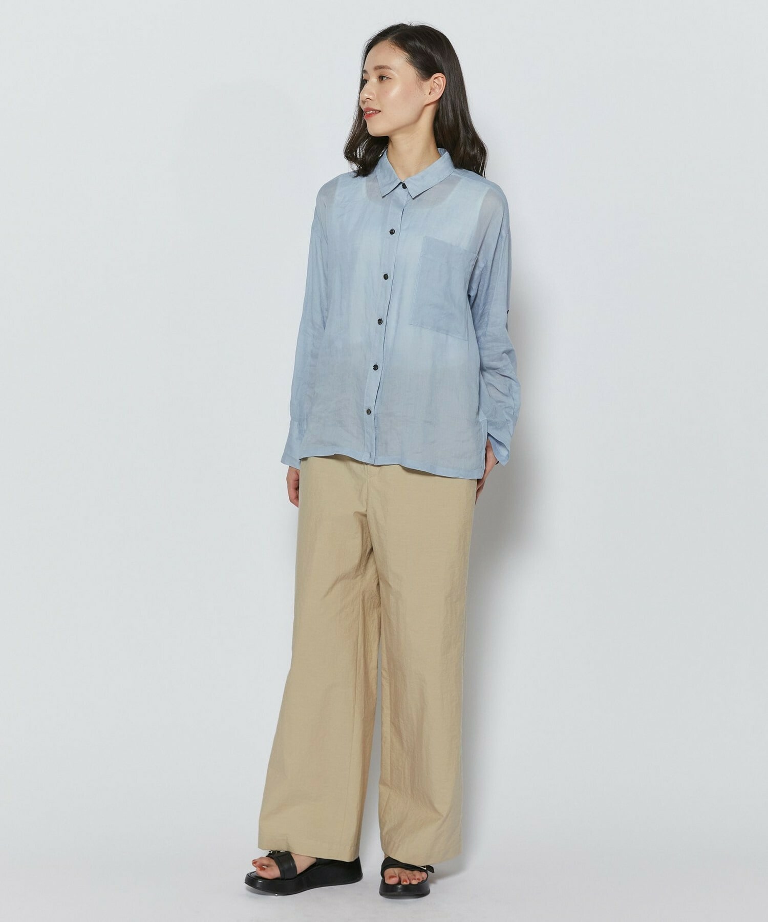 【L'EQUIPE】エアリーラミーシャツ 詳細画像 グレイッシュブルー 8