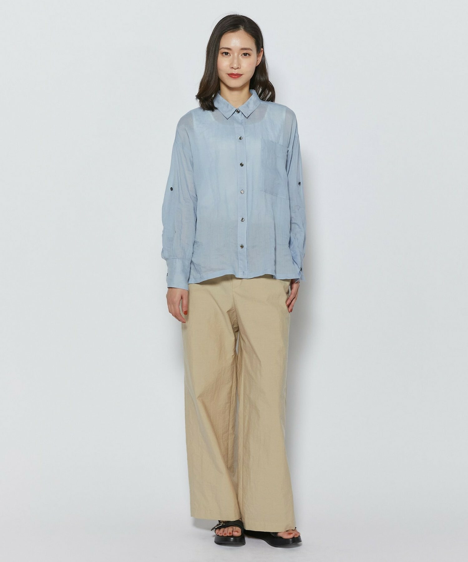 【L'EQUIPE】エアリーラミーシャツ 詳細画像 グレイッシュブルー 9