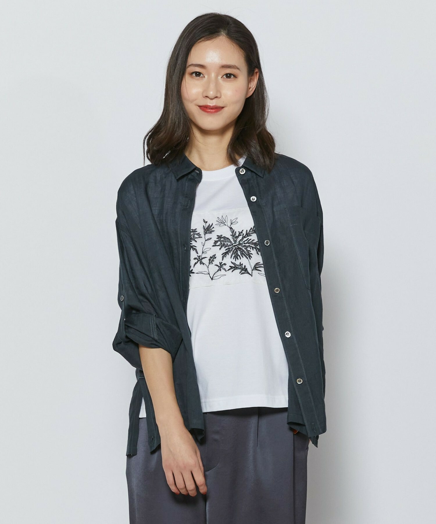 【L'EQUIPE】エアリーラミーシャツ 詳細画像 グレイッシュブルー 1