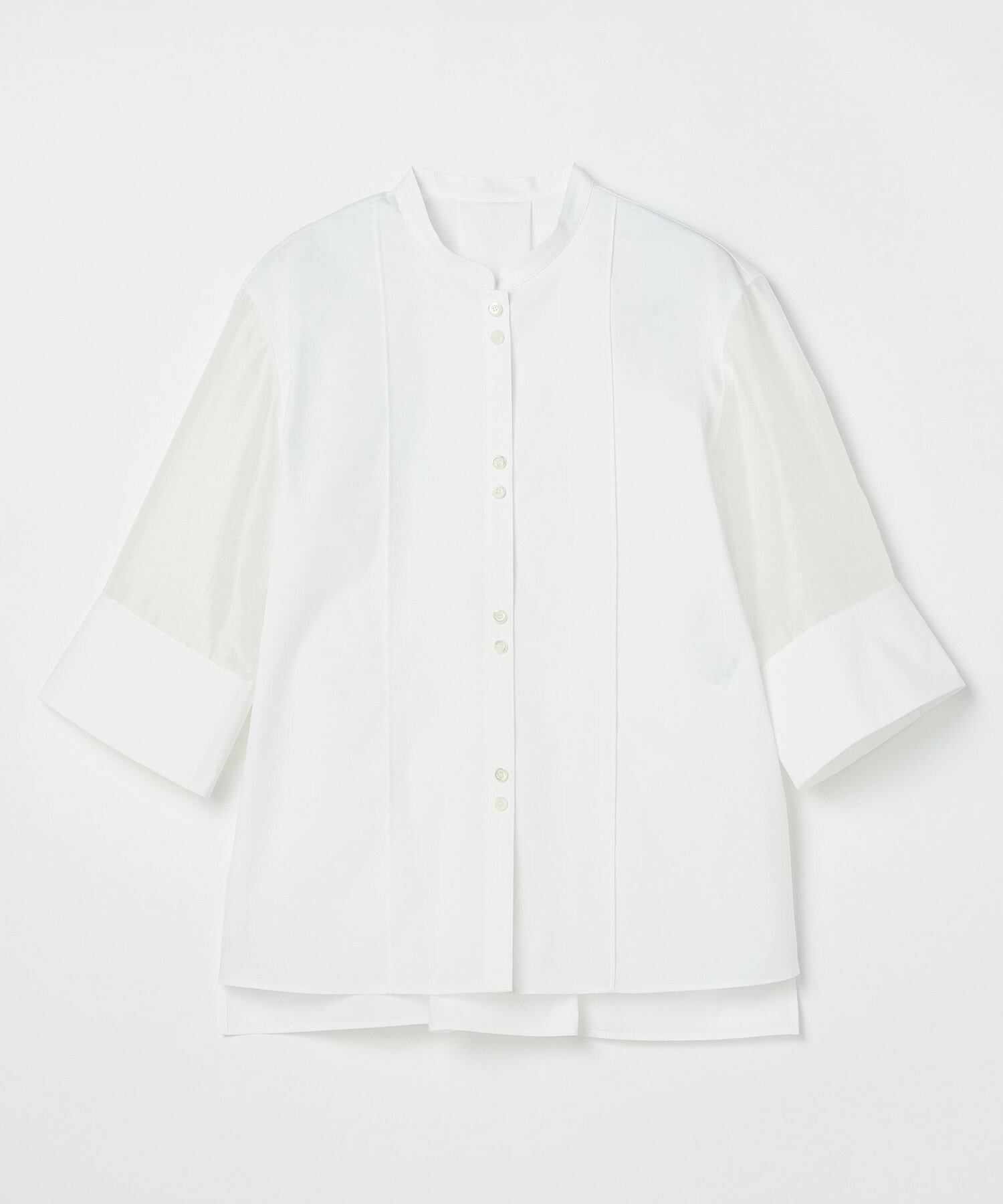 【L'EQUIPE】コットンストレッチシアードッキングシャツ 詳細画像 ホワイト 1