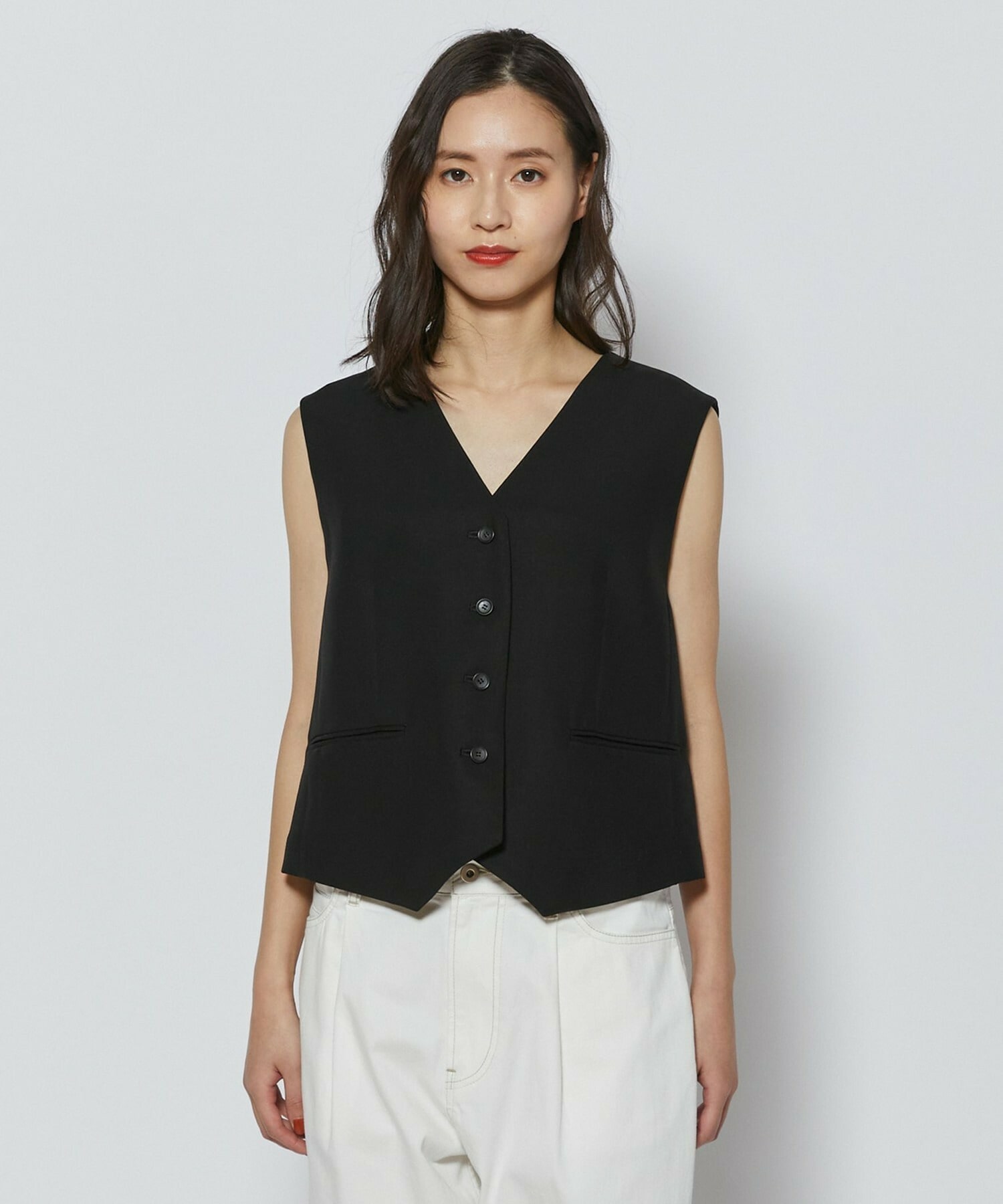 【L'EQUIPE】リヨセルツイストダブルクロスベスト 詳細画像 ブラック 14