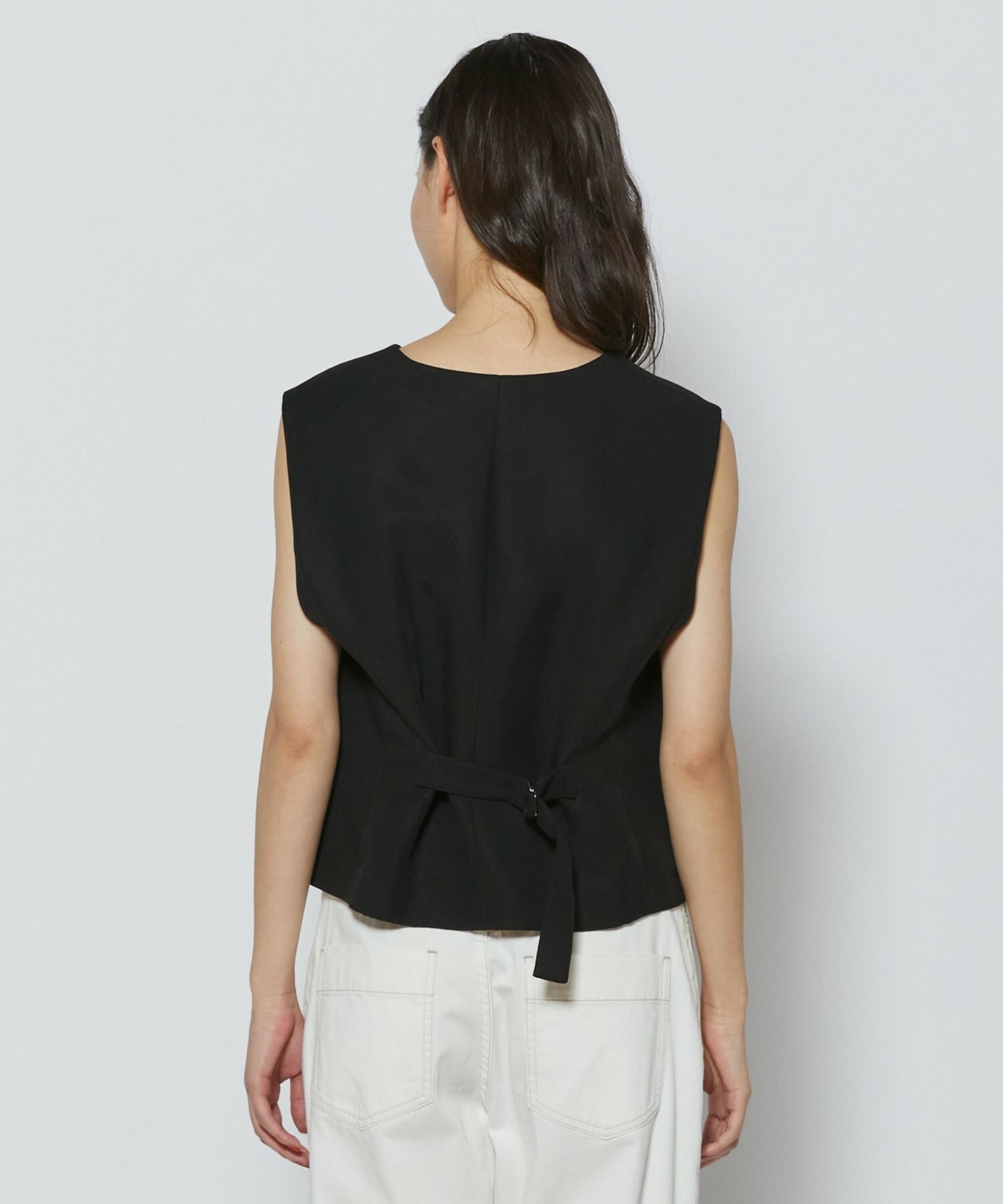 【L'EQUIPE】リヨセルツイストダブルクロスベスト 詳細画像 ブラック 17