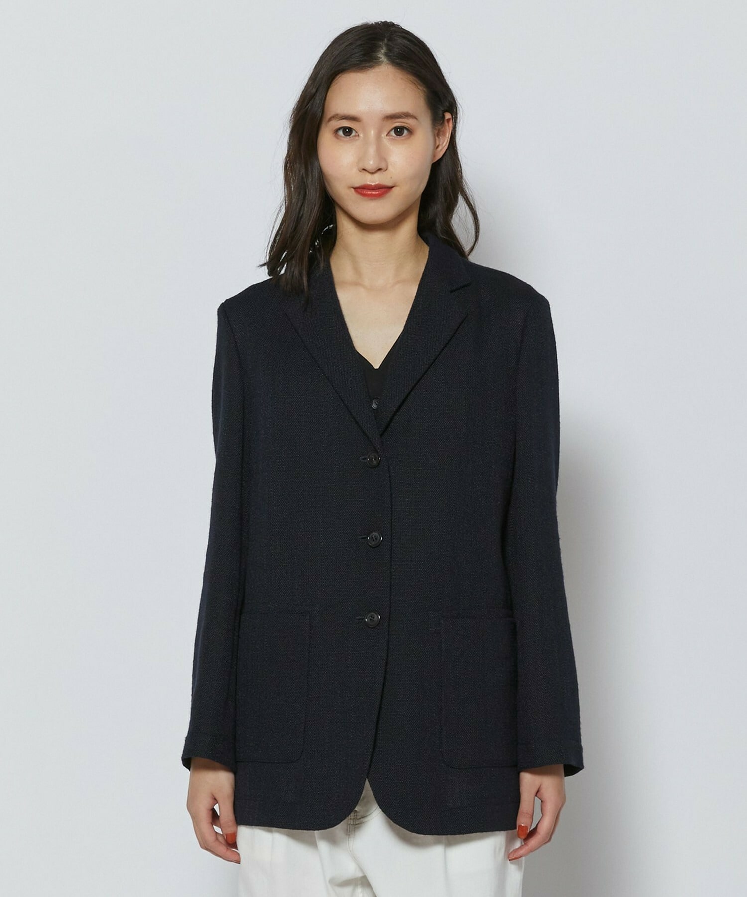 【L'EQUIPE】シルク混シャンブレージャケット 詳細画像 ネイビー 12