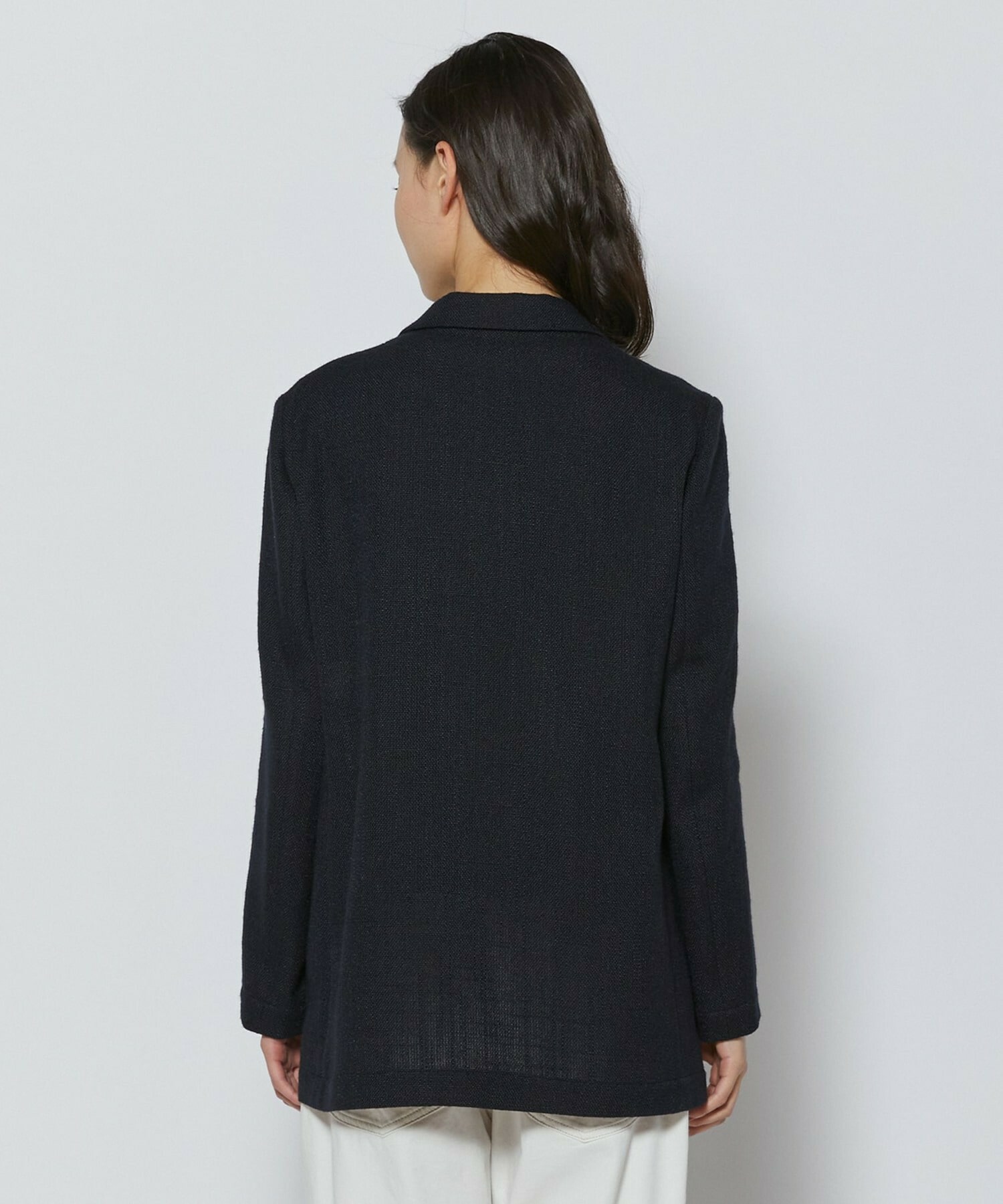 【L'EQUIPE】シルク混シャンブレージャケット 詳細画像 ネイビー 14