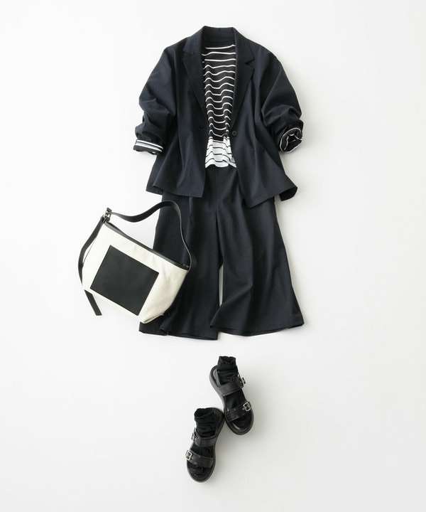 ［eclat 2026年5月号掲載商品］クリスピーリネンストレッチジャケット 詳細画像 ネイビー 2