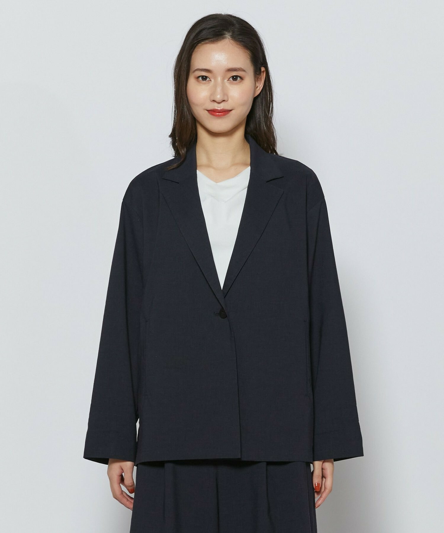 【L'EQUIPE】［eclat 2026年5月号掲載商品］クリスピーリネンストレッチジャケット 詳細画像 ネイビー 10