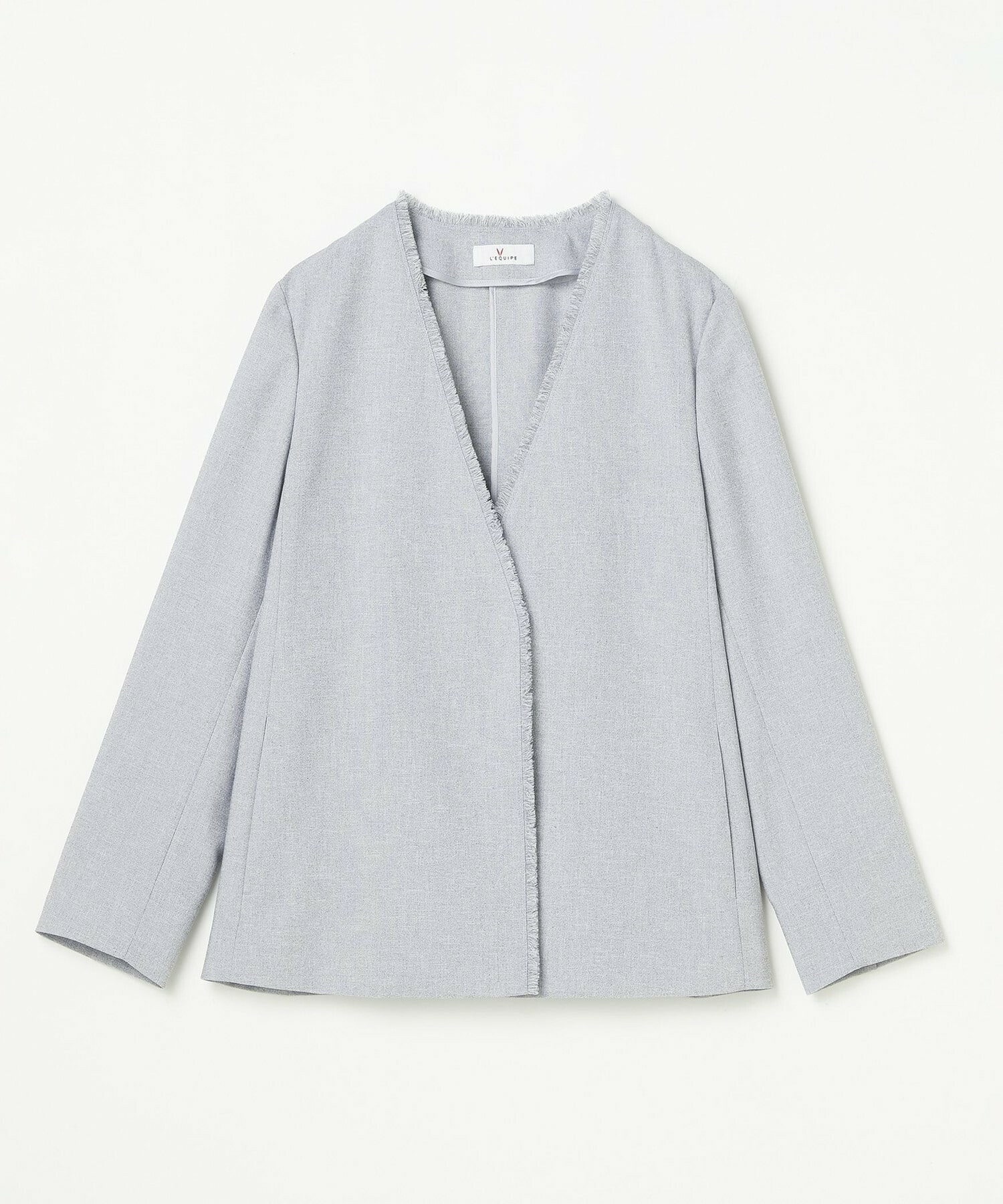 【L'EQUIPE】トリアセポリスラブツイードノーカラージャケット 詳細画像 ネイビー 17