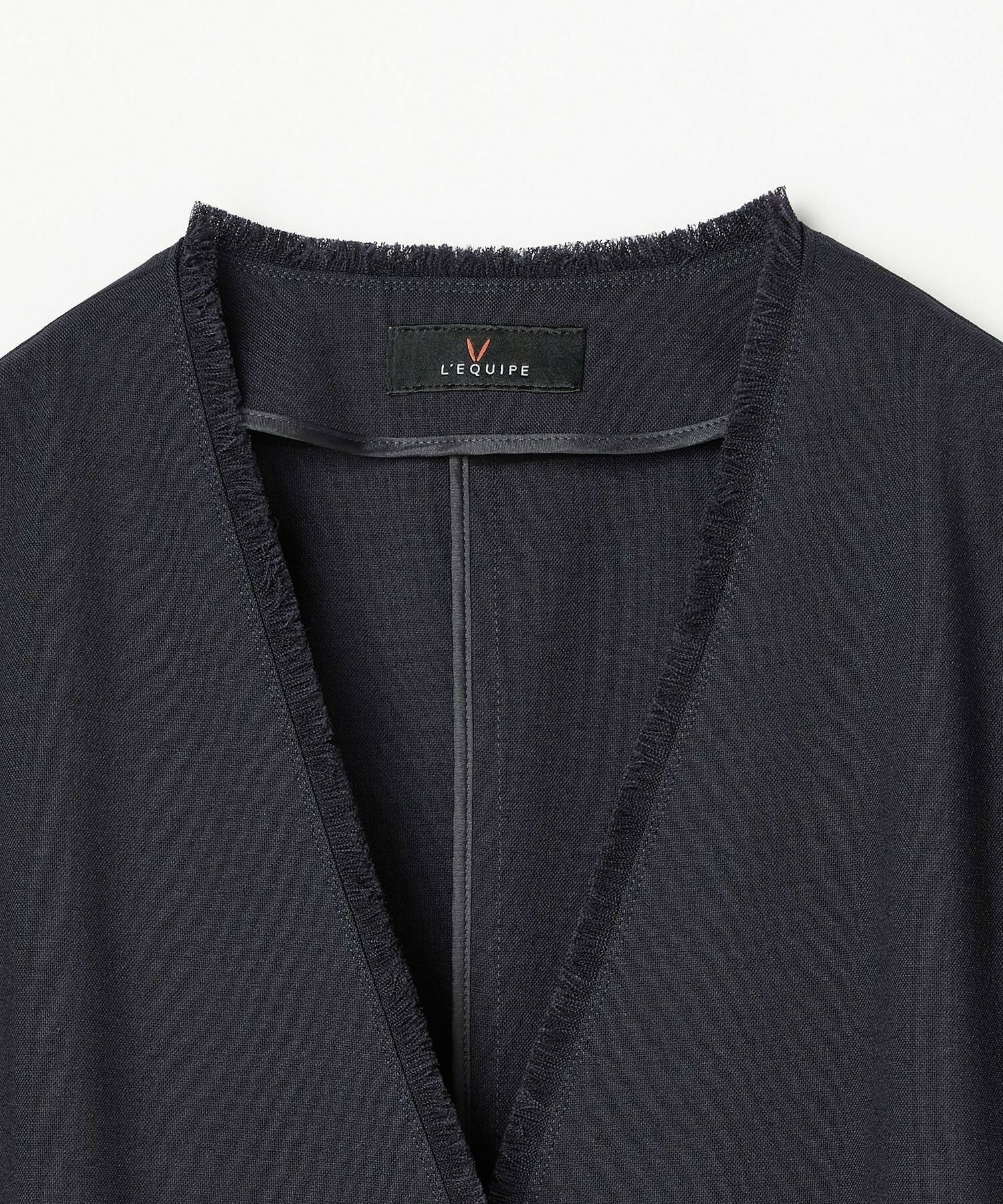 【L'EQUIPE】トリアセポリスラブツイードノーカラージャケット 詳細画像 ネイビー 19