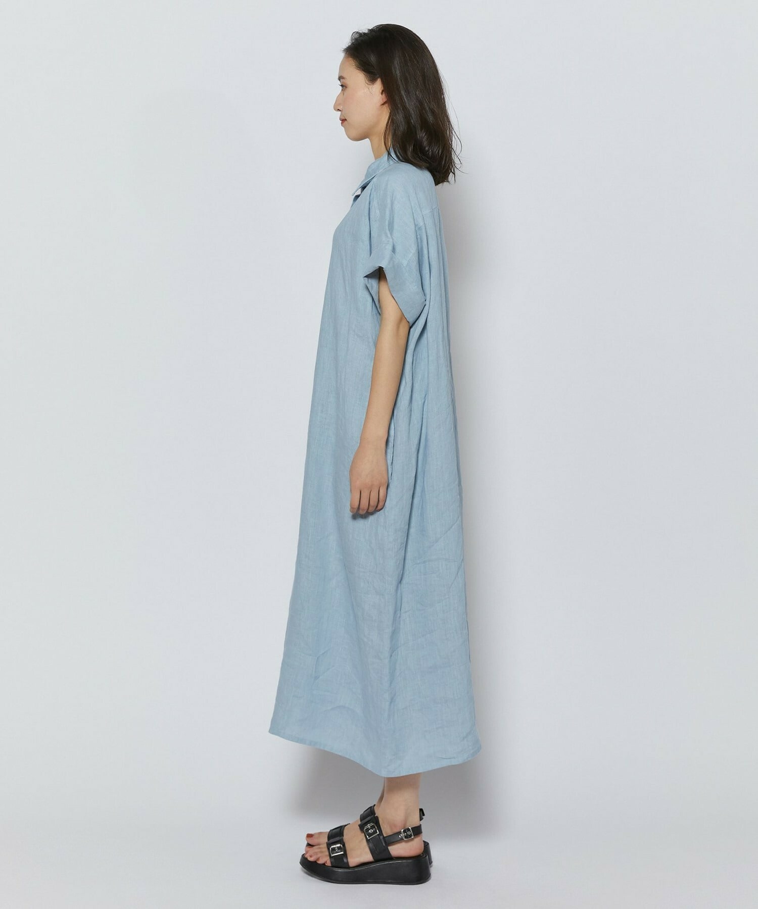 【L'EQUIPE】ピュアリネンガーメントダイワンピース 詳細画像 サックスブルー 13