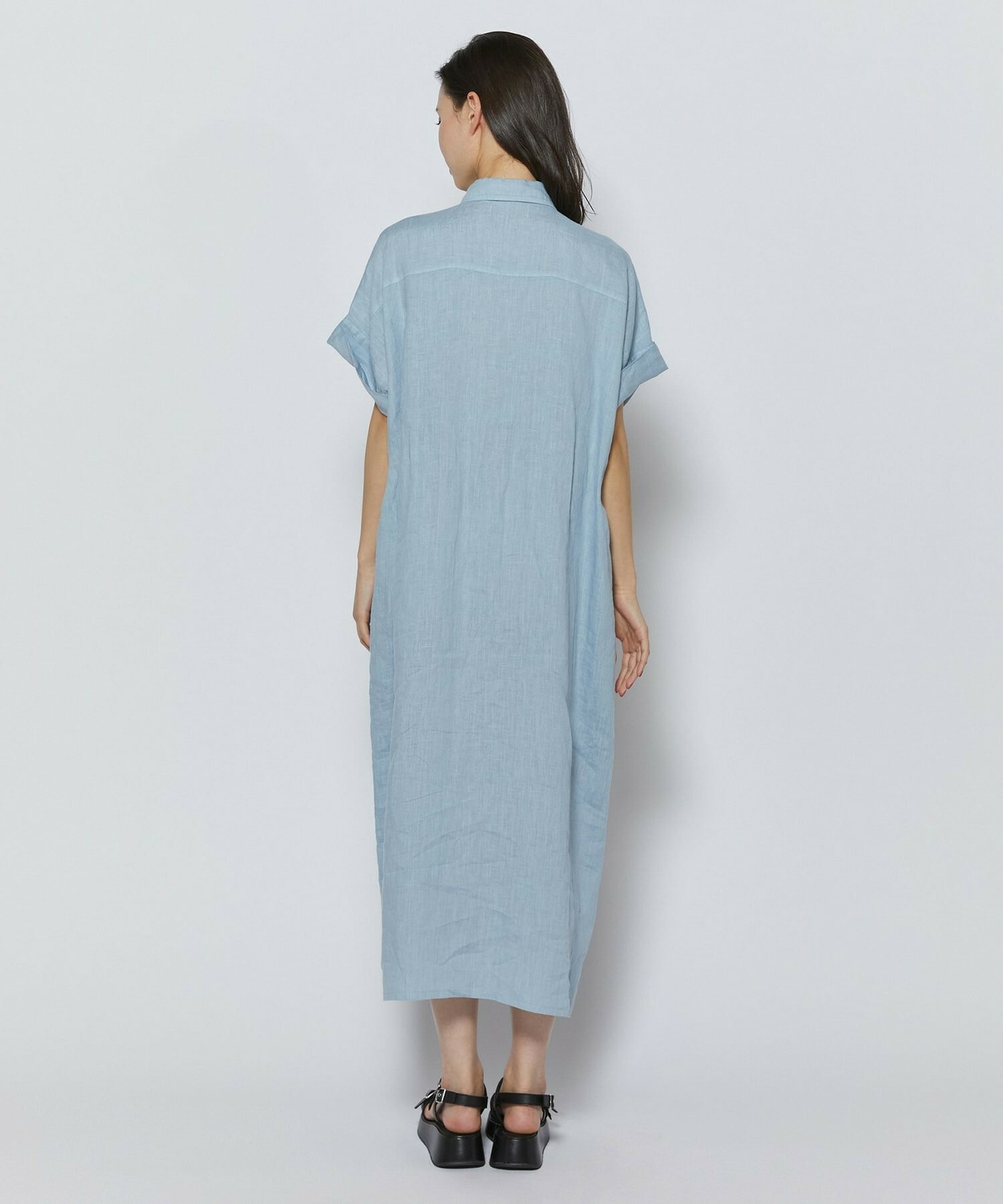 【L'EQUIPE】ピュアリネンガーメントダイワンピース 詳細画像 サックスブルー 14