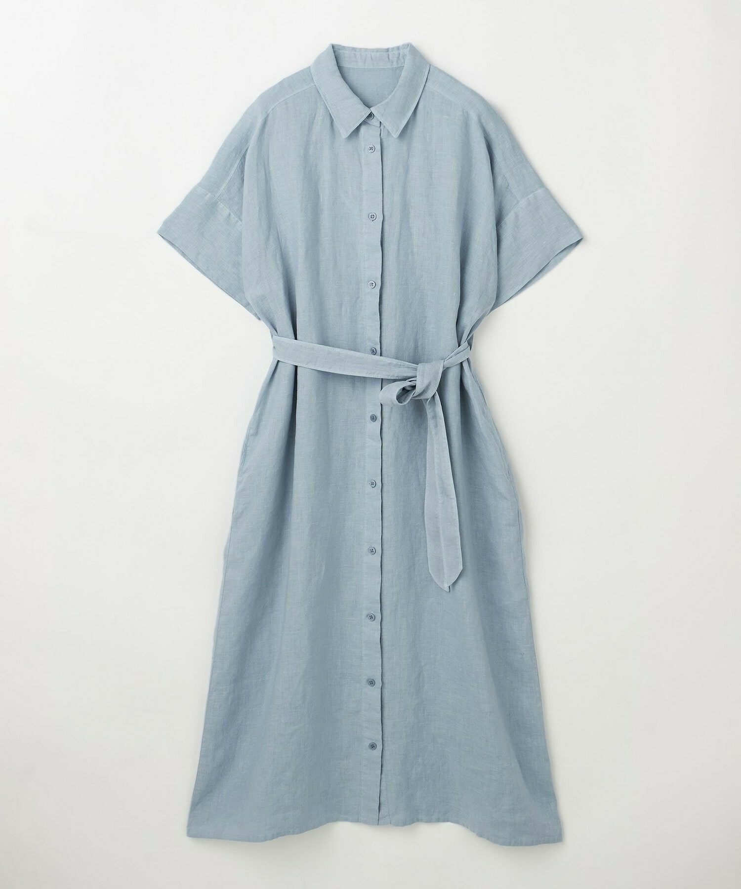 【L'EQUIPE】ピュアリネンガーメントダイワンピース 詳細画像 サックスブルー 15
