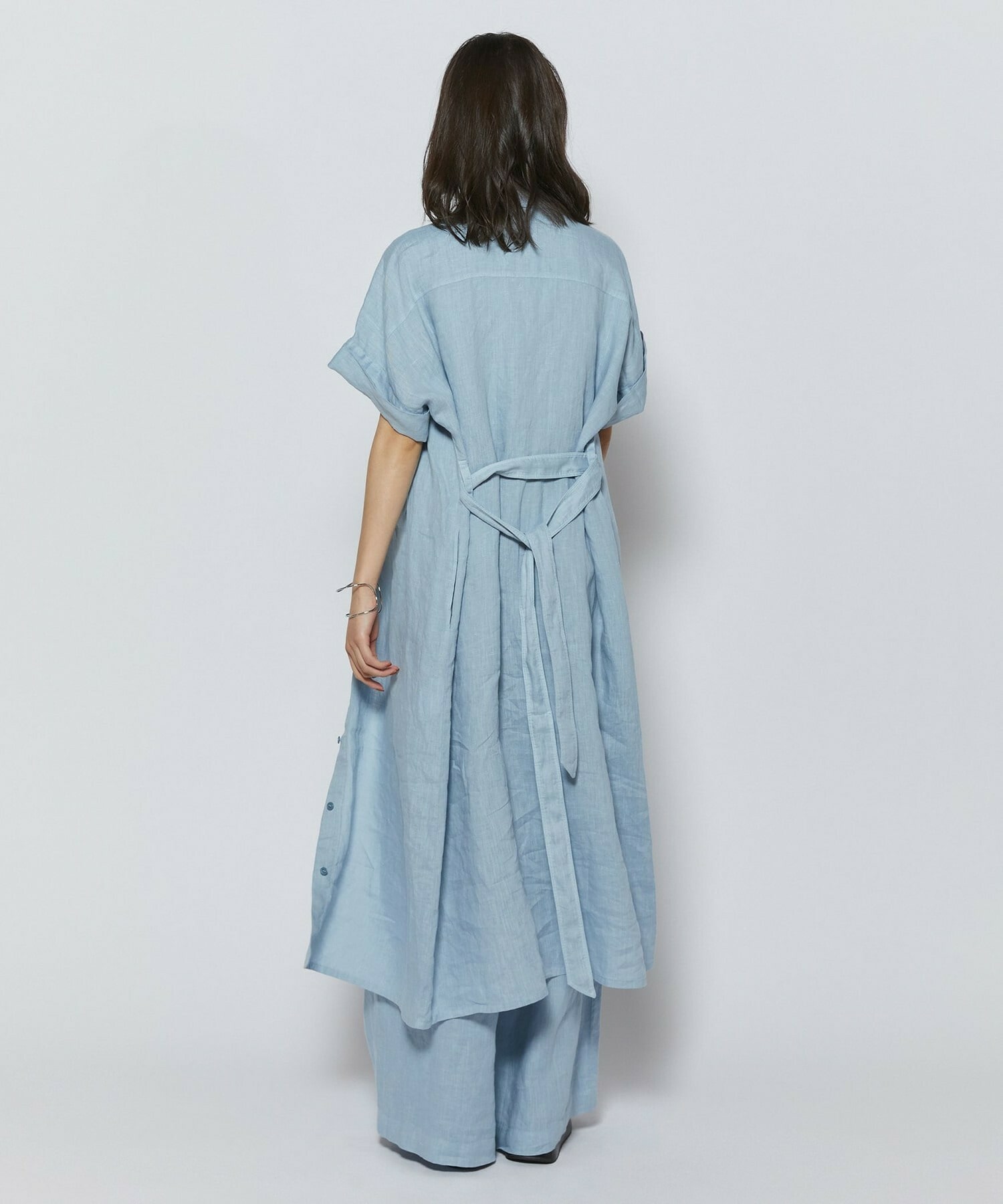 【L'EQUIPE】ピュアリネンガーメントダイワンピース 詳細画像 サックスブルー 8