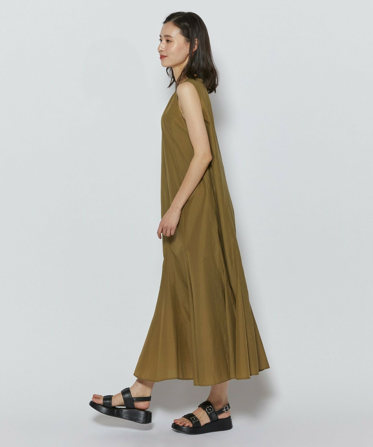 【L'EQUIPE】ナイロンコットンタフタワンピース 詳細画像 ブラック 2