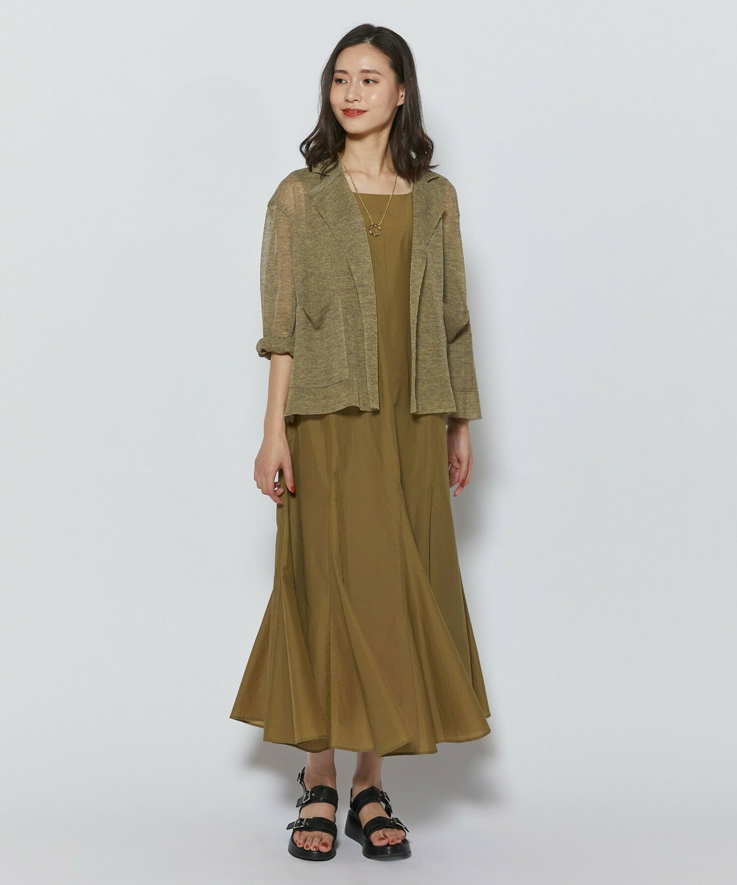 【L'EQUIPE】ナイロンコットンタフタワンピース 詳細画像 ブラック 5