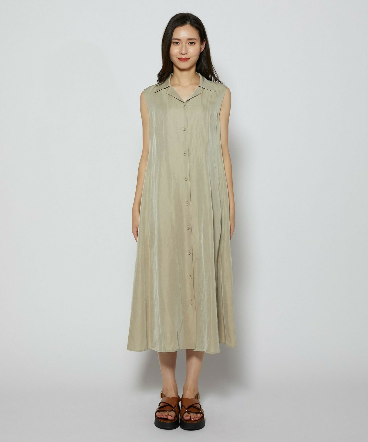 【L'EQUIPE】トリアセリネンクロスワンピース 詳細画像 セージグリーン 13