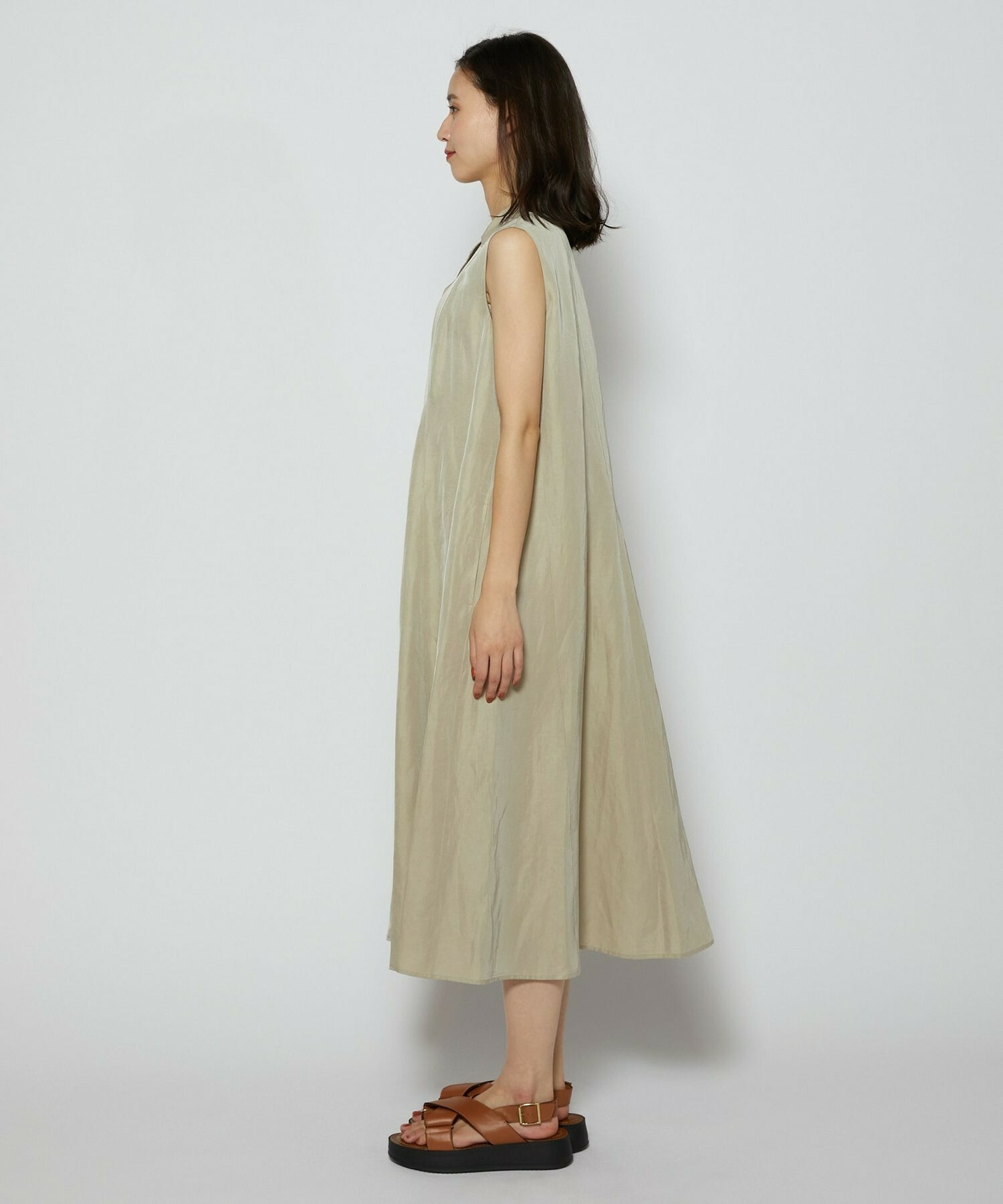 【L'EQUIPE】トリアセリネンクロスワンピース 詳細画像 セージグリーン 14