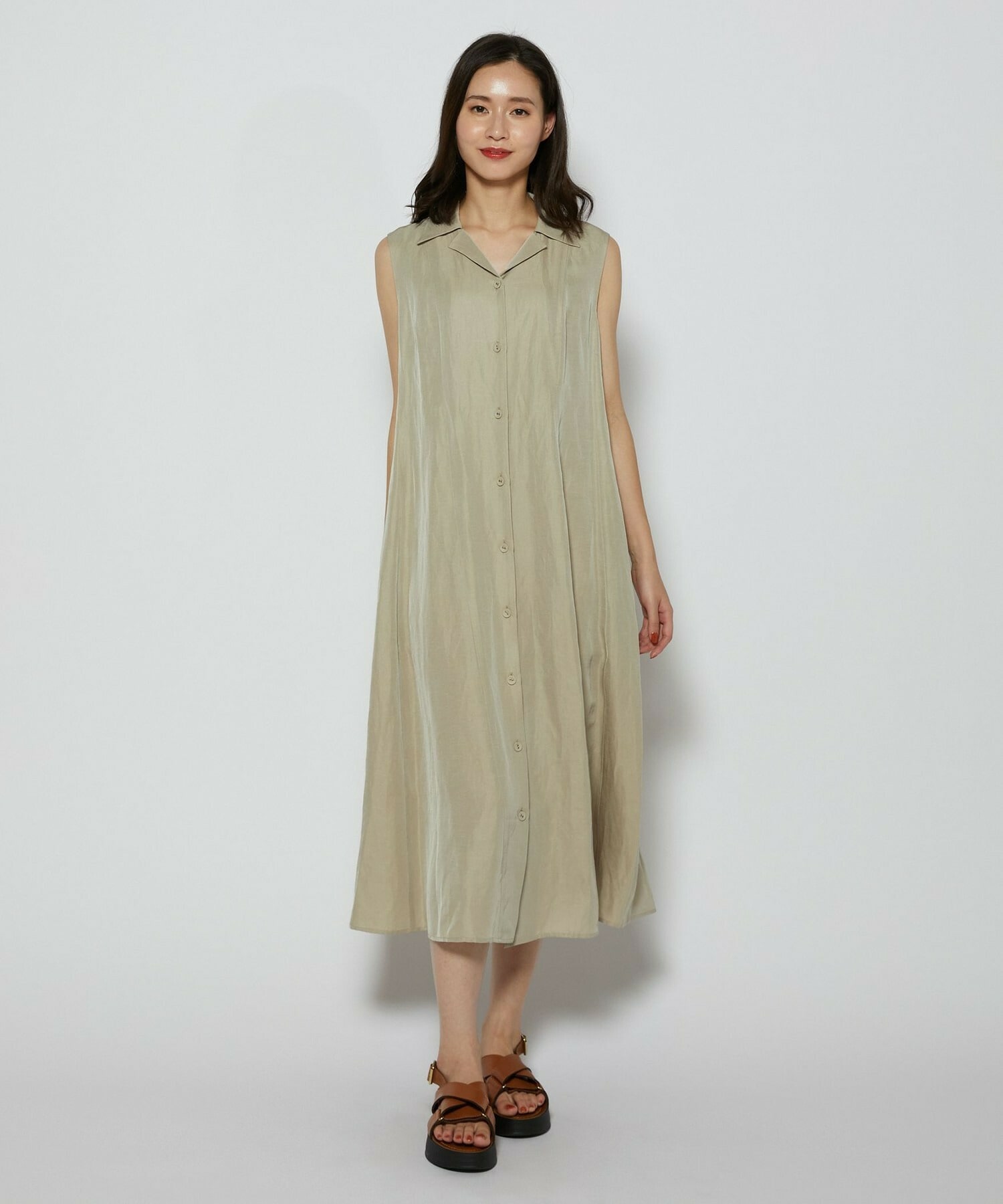【L'EQUIPE】トリアセリネンクロスワンピース 詳細画像 セージグリーン 8