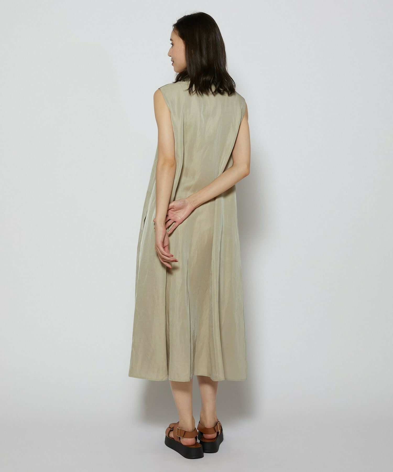 【L'EQUIPE】トリアセリネンクロスワンピース 詳細画像 セージグリーン 9