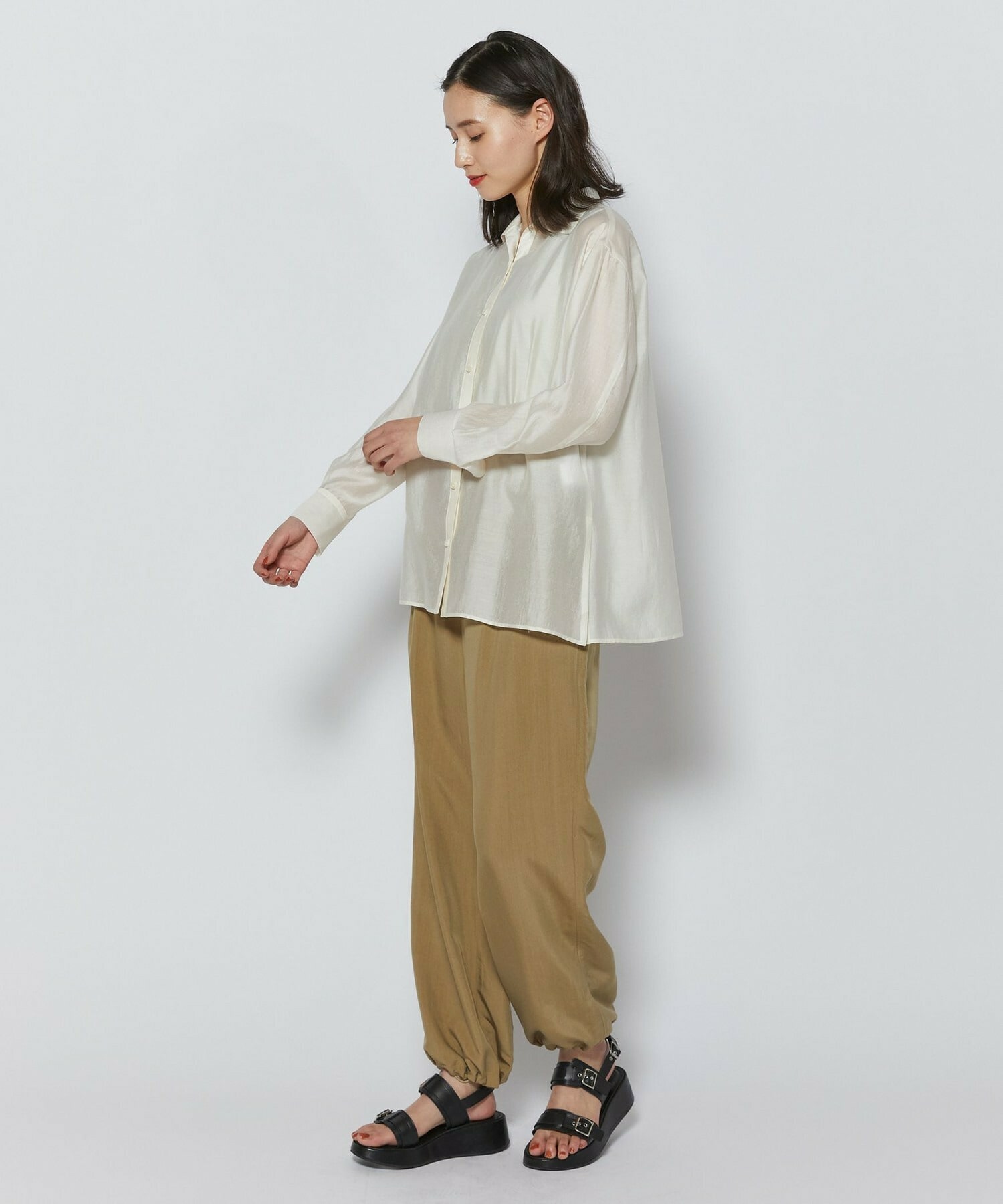 【L'EQUIPE】ヴィンテージソフトクロスパンツ 詳細画像 グレー系その他 4