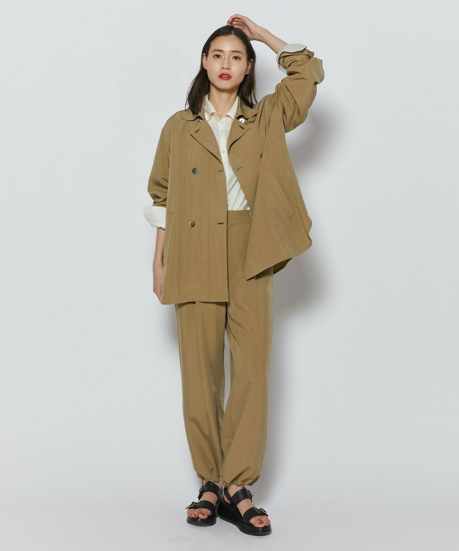 【L'EQUIPE】ヴィンテージソフトクロスパンツ 詳細画像 グレー系その他 8