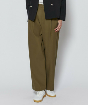 【L'EQUIPE】コンパクトオーガニックツイルテーパードパンツ 詳細画像 カーキ 1