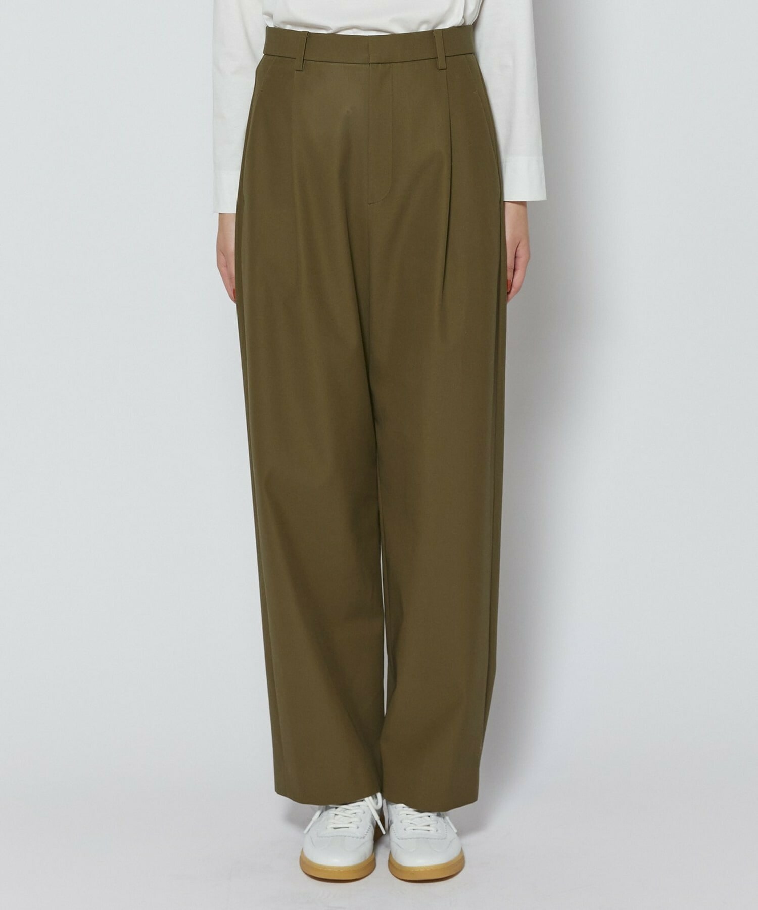 【L'EQUIPE】コンパクトオーガニックツイルテーパードパンツ 詳細画像 カーキ 14