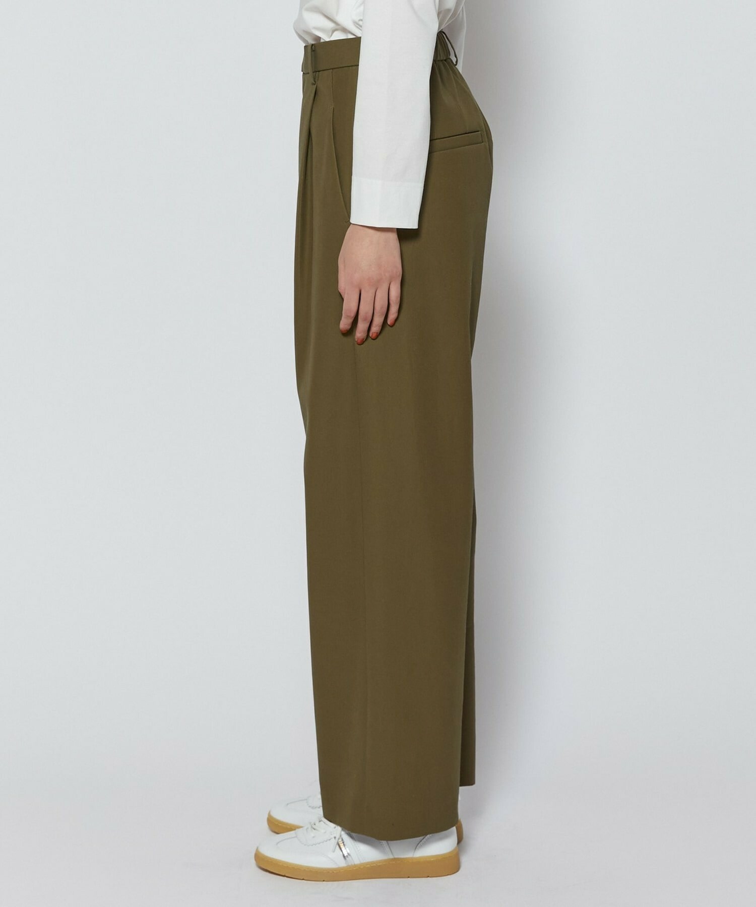 【L'EQUIPE】コンパクトオーガニックツイルテーパードパンツ 詳細画像 カーキ 15