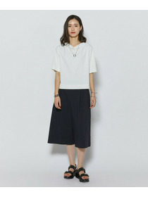 【L'EQUIPE】［eclat 2026年5月号掲載商品］クリスピーリネンストレッチキュロットパンツ 詳細画像 ネイビー 1