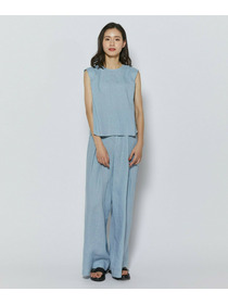 【L'EQUIPE】［eclat 2026年5月号掲載商品］ピュアリネンガーメントダイパンツ 詳細画像 サックスブルー 2