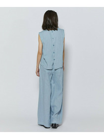 【L'EQUIPE】［eclat 2026年5月号掲載商品］ピュアリネンガーメントダイパンツ 詳細画像 サックスブルー 3