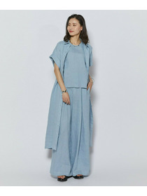 【L'EQUIPE】［eclat 2026年5月号掲載商品］ピュアリネンガーメントダイパンツ 詳細画像 サックスブルー 5