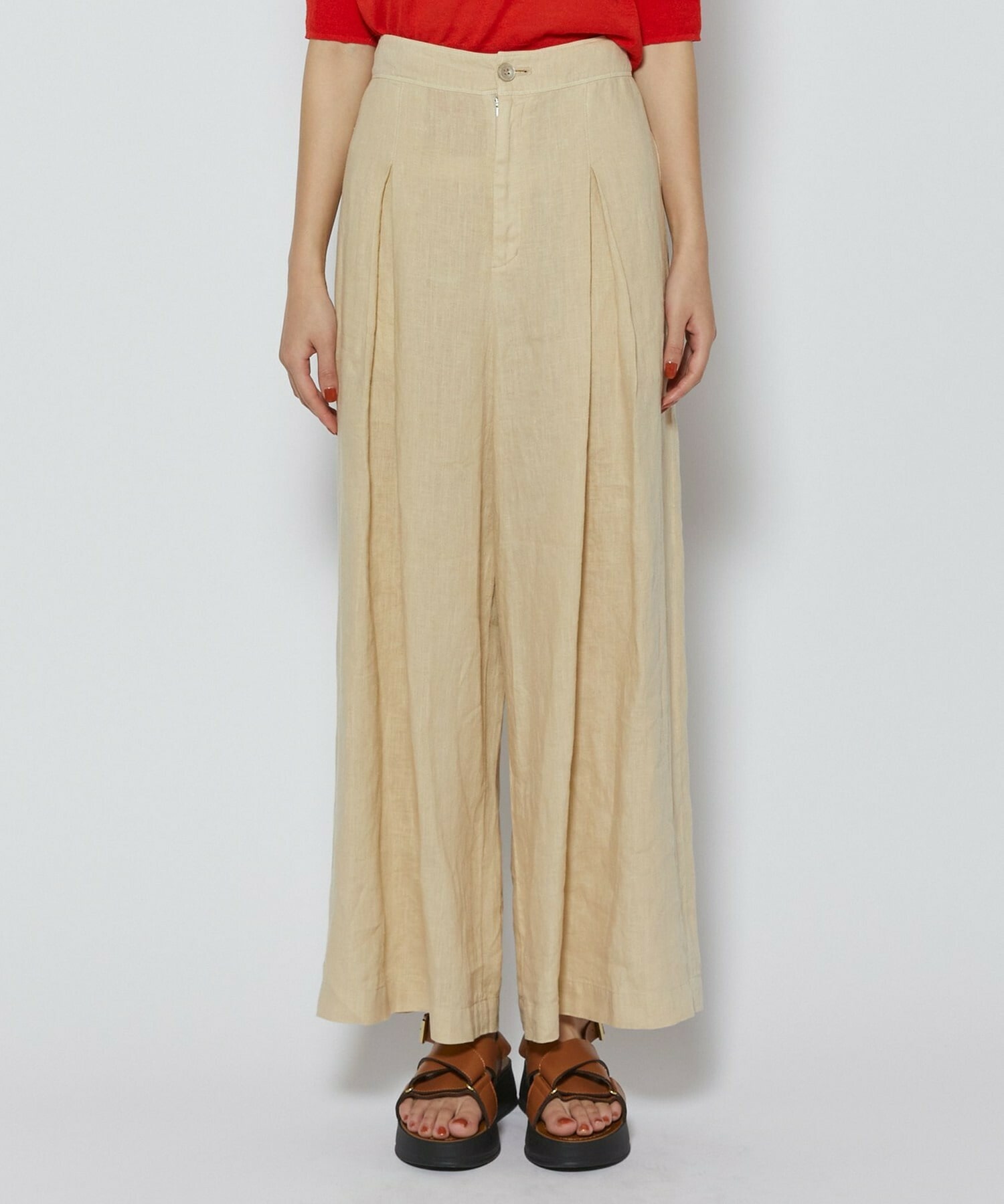 【L'EQUIPE】［eclat 2026年5月号掲載商品］ピュアリネンガーメントダイパンツ 詳細画像 サックスブルー 19