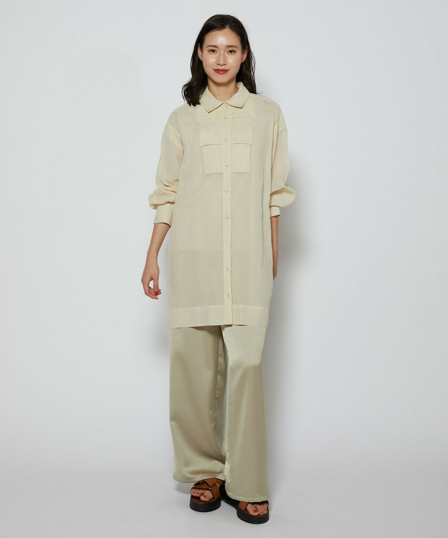 【L'EQUIPE】［eclat 2026年5月号掲載商品］ヴィンテージサテンパンツ 詳細画像 チャコール 10