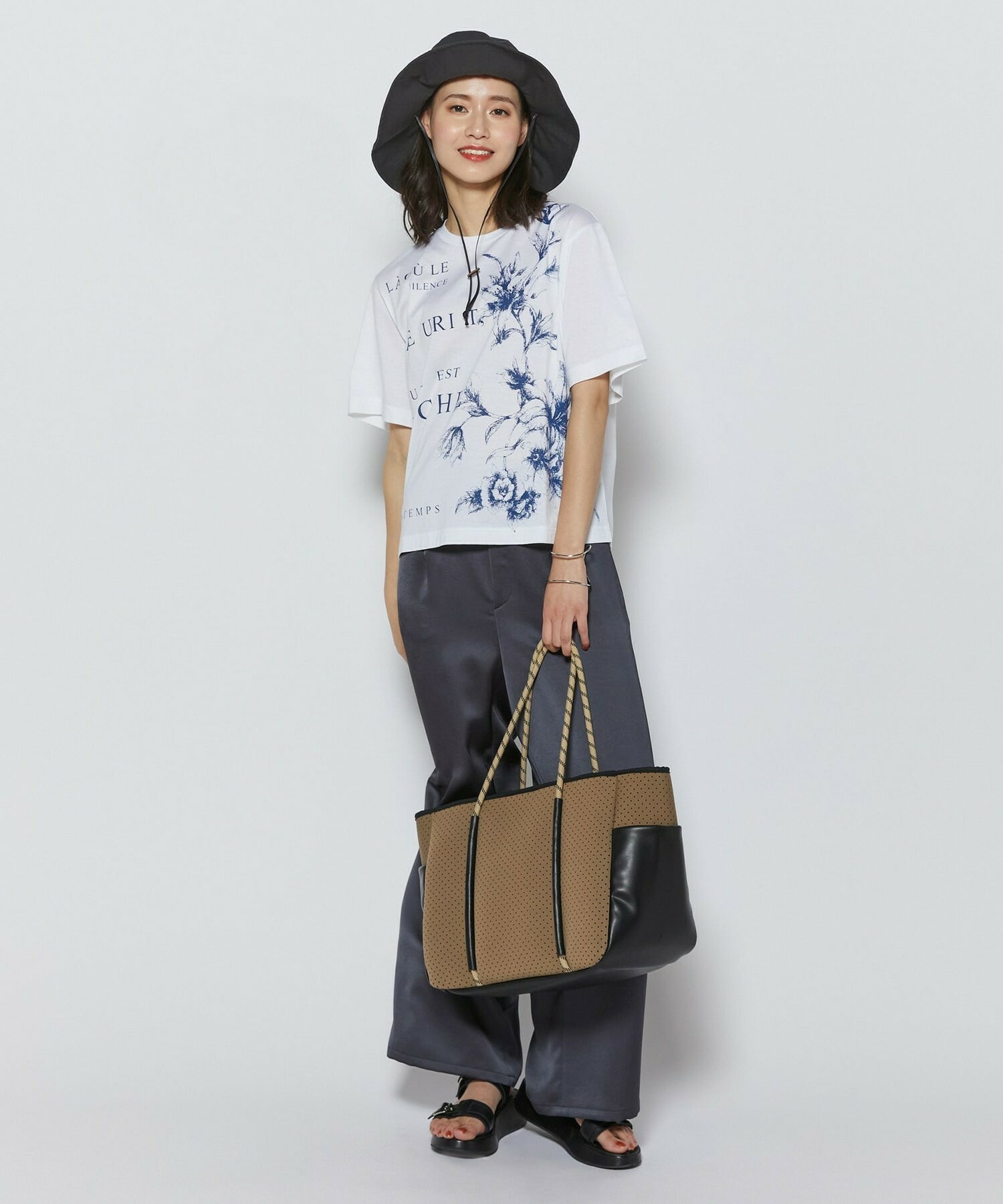 【L'EQUIPE】［eclat 2026年5月号掲載商品］ヴィンテージサテンパンツ 詳細画像 チャコール 23