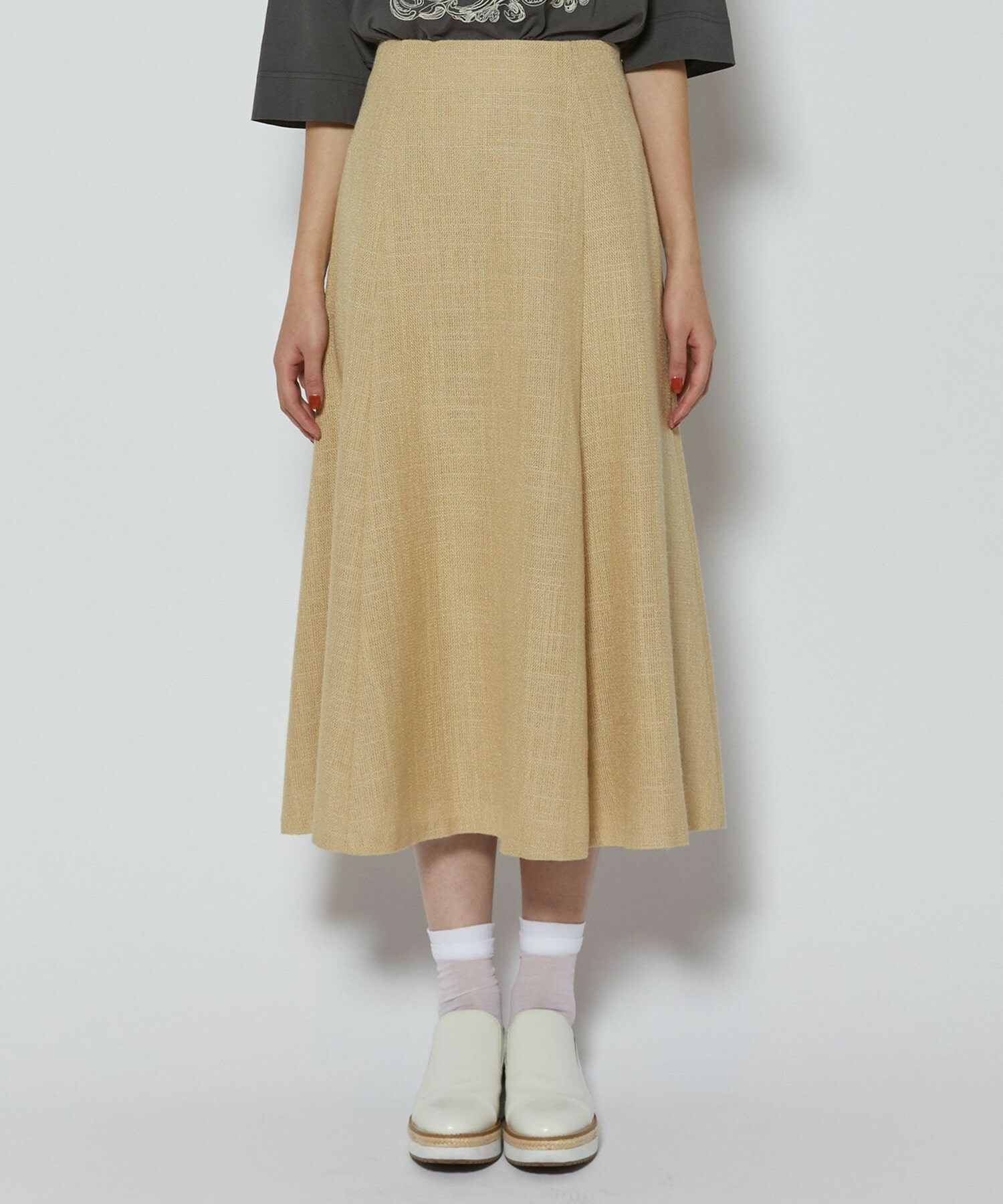 【L'EQUIPE】シルク混シャンブレースカート 詳細画像 ネイビー 11