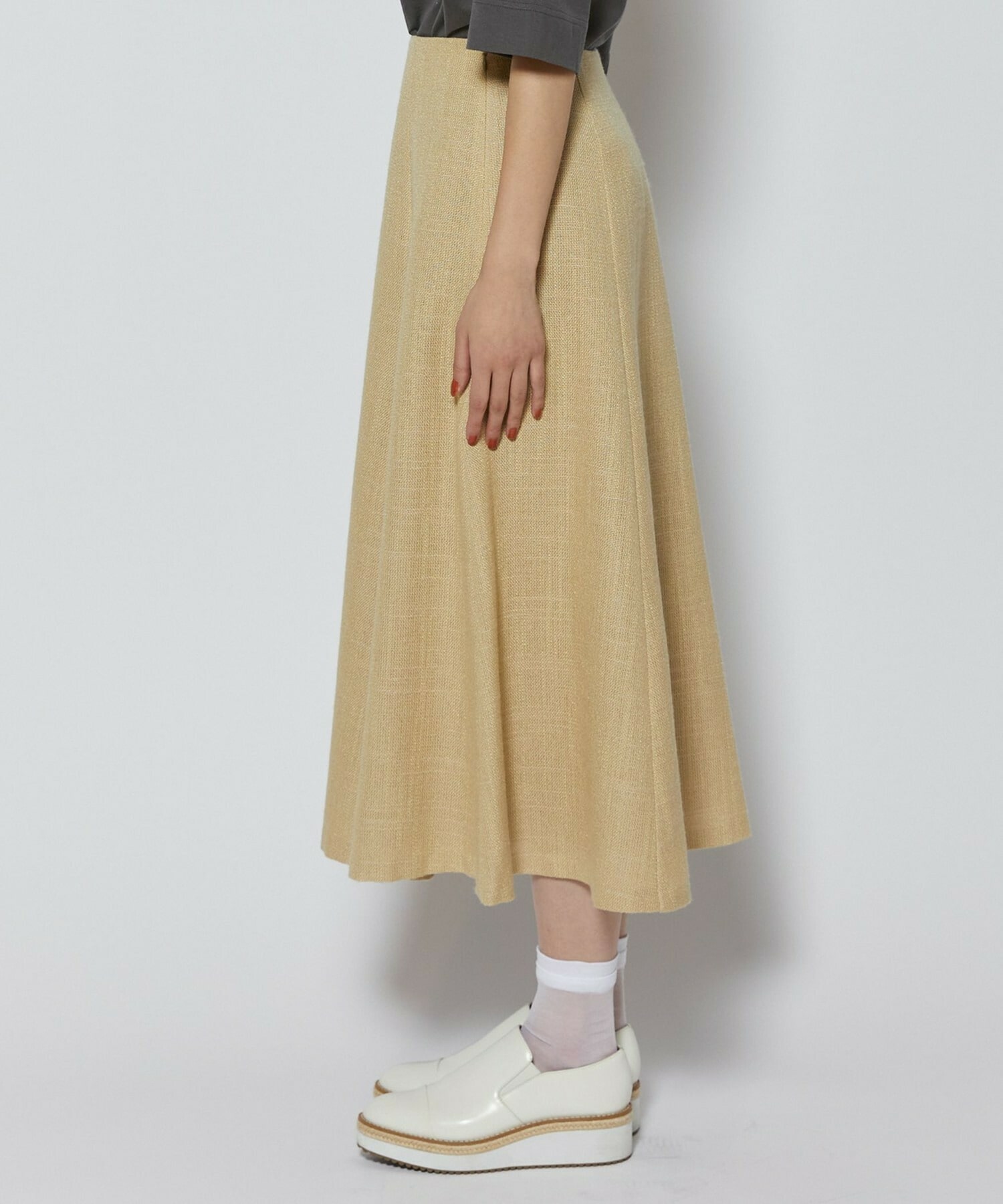 【L'EQUIPE】シルク混シャンブレースカート 詳細画像 ネイビー 12