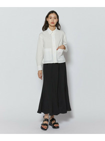 【L'EQUIPE】レーヨンリネンタンブラースカート 詳細画像 ブラック 2