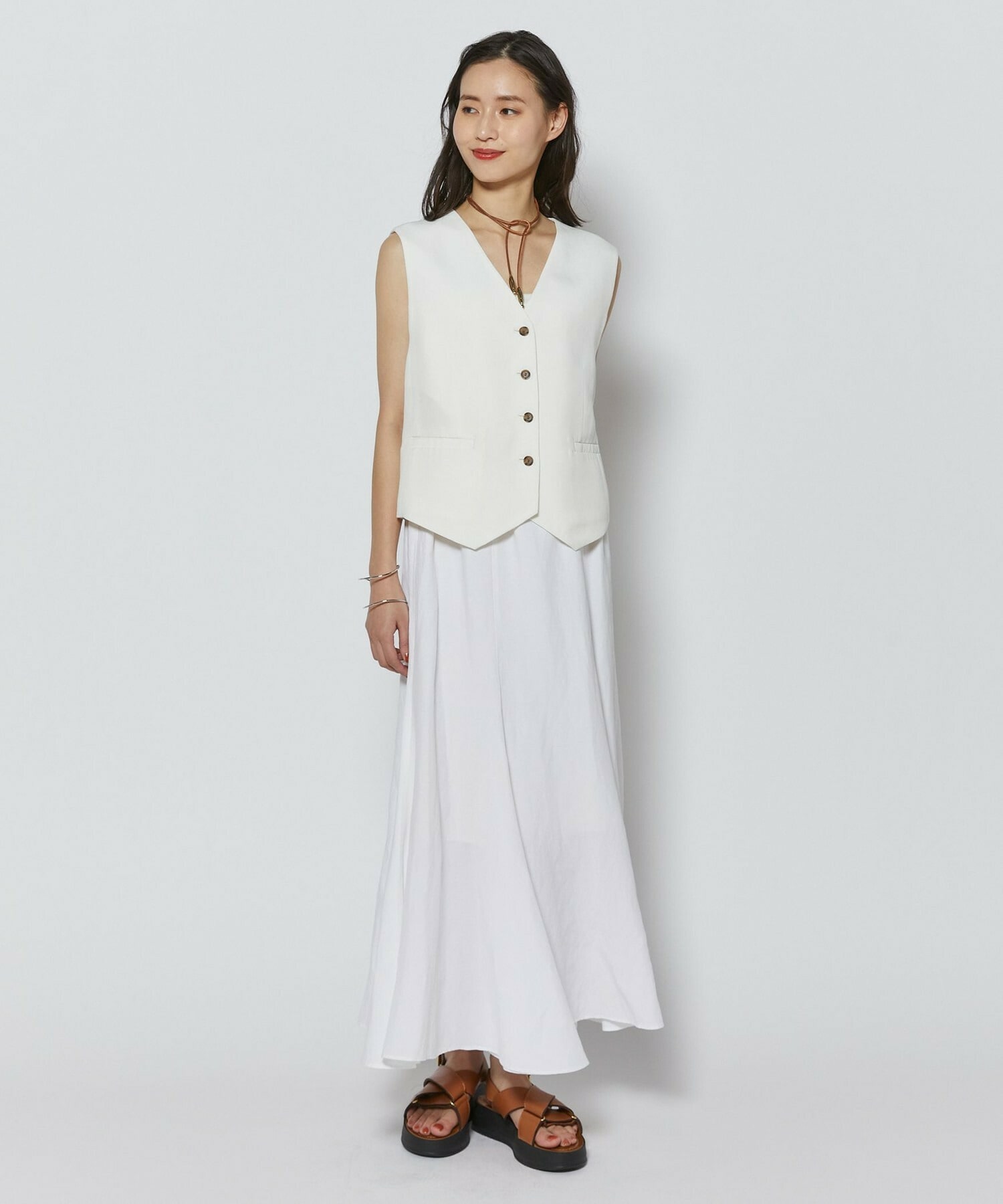 【L'EQUIPE】レーヨンリネンタンブラースカート 詳細画像 ブラック 10