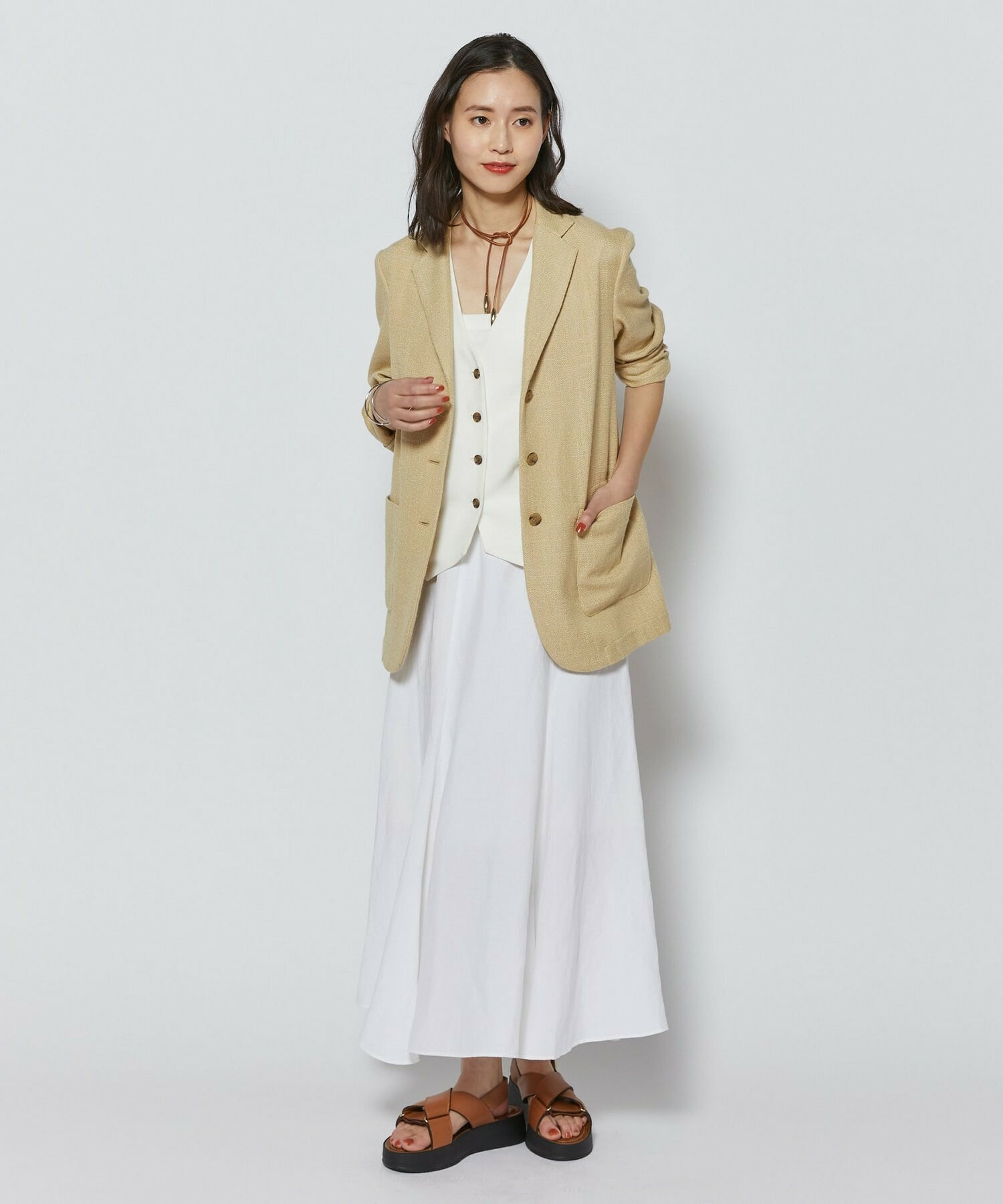 【L'EQUIPE】レーヨンリネンタンブラースカート 詳細画像 ブラック 13