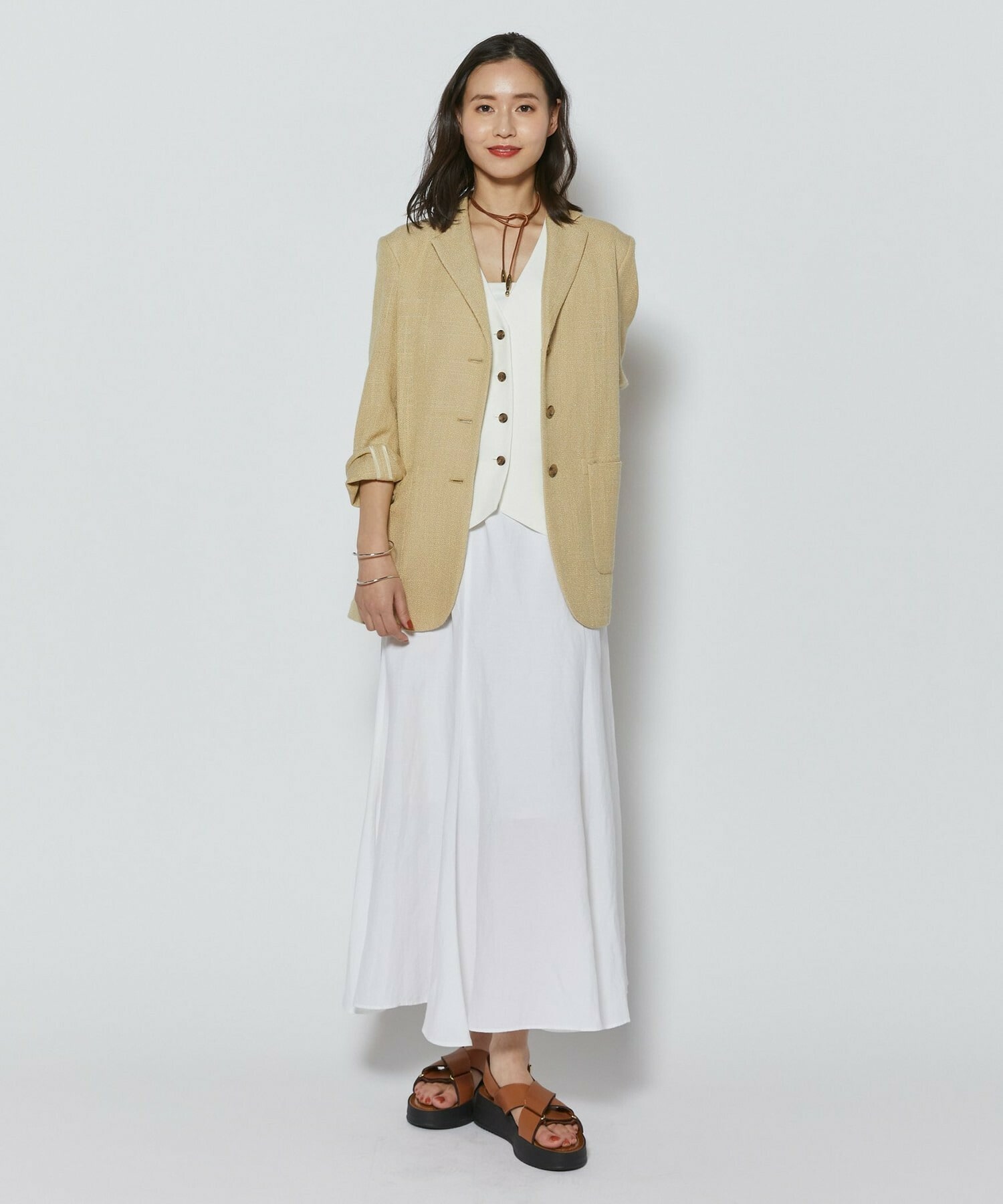 【L'EQUIPE】レーヨンリネンタンブラースカート 詳細画像 ブラック 15