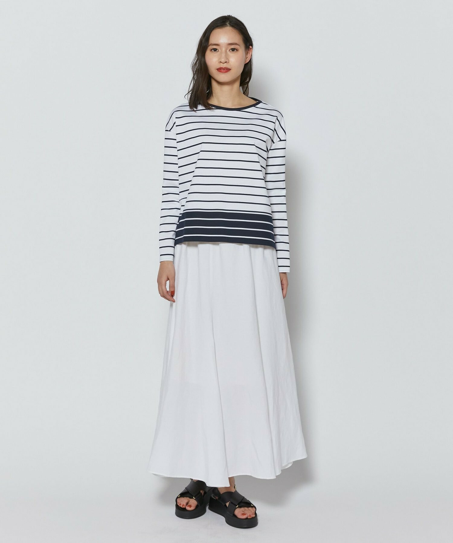 【L'EQUIPE】レーヨンリネンタンブラースカート 詳細画像 ブラック 25