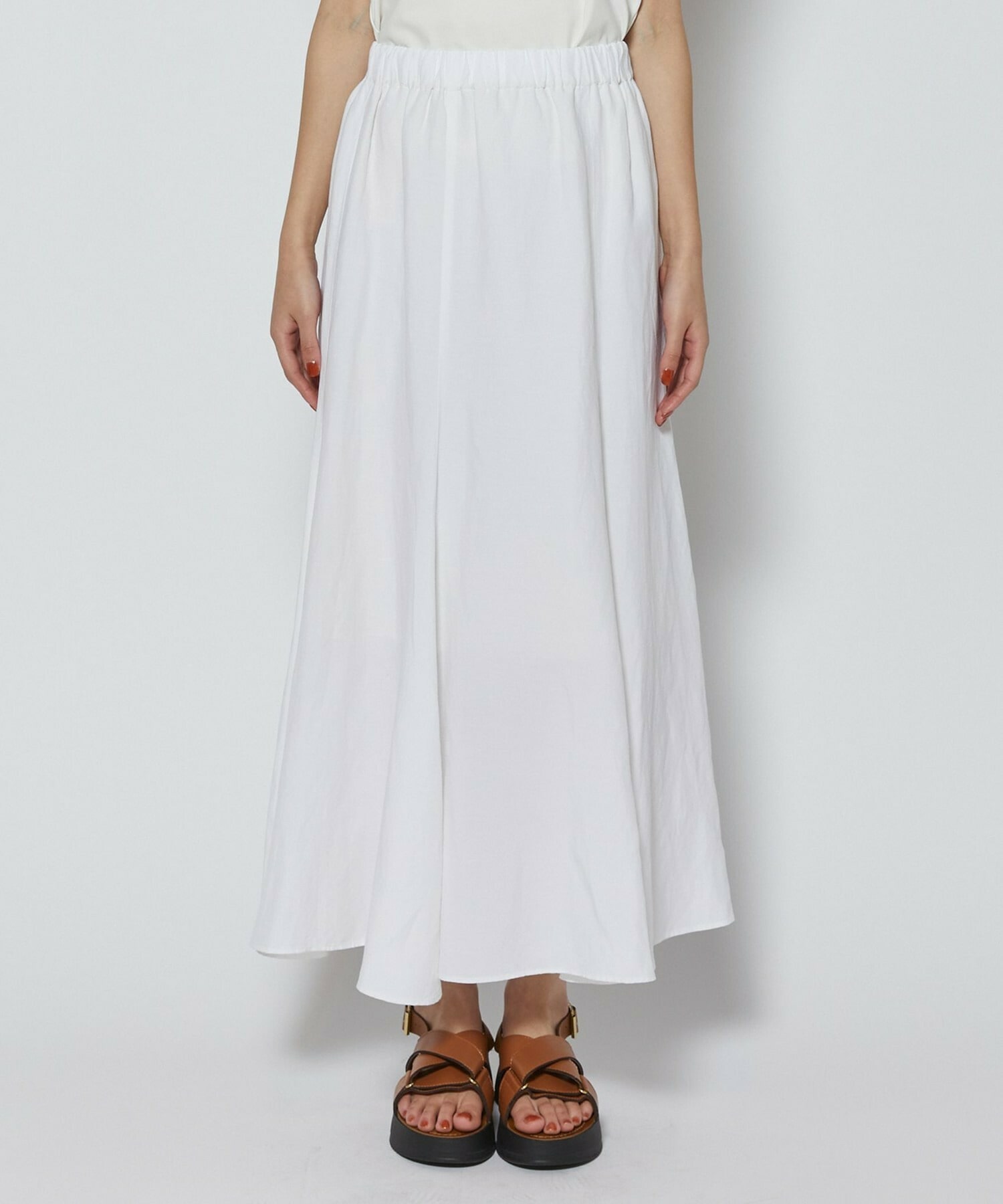 【L'EQUIPE】レーヨンリネンタンブラースカート 詳細画像 ブラック 26