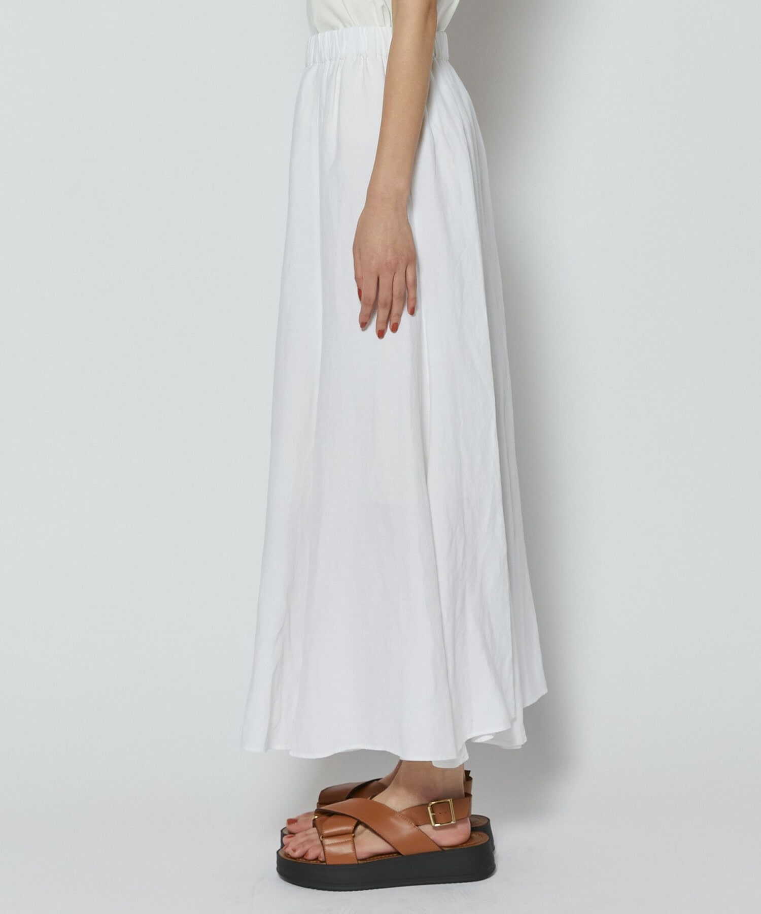 【L'EQUIPE】レーヨンリネンタンブラースカート 詳細画像 ブラック 27